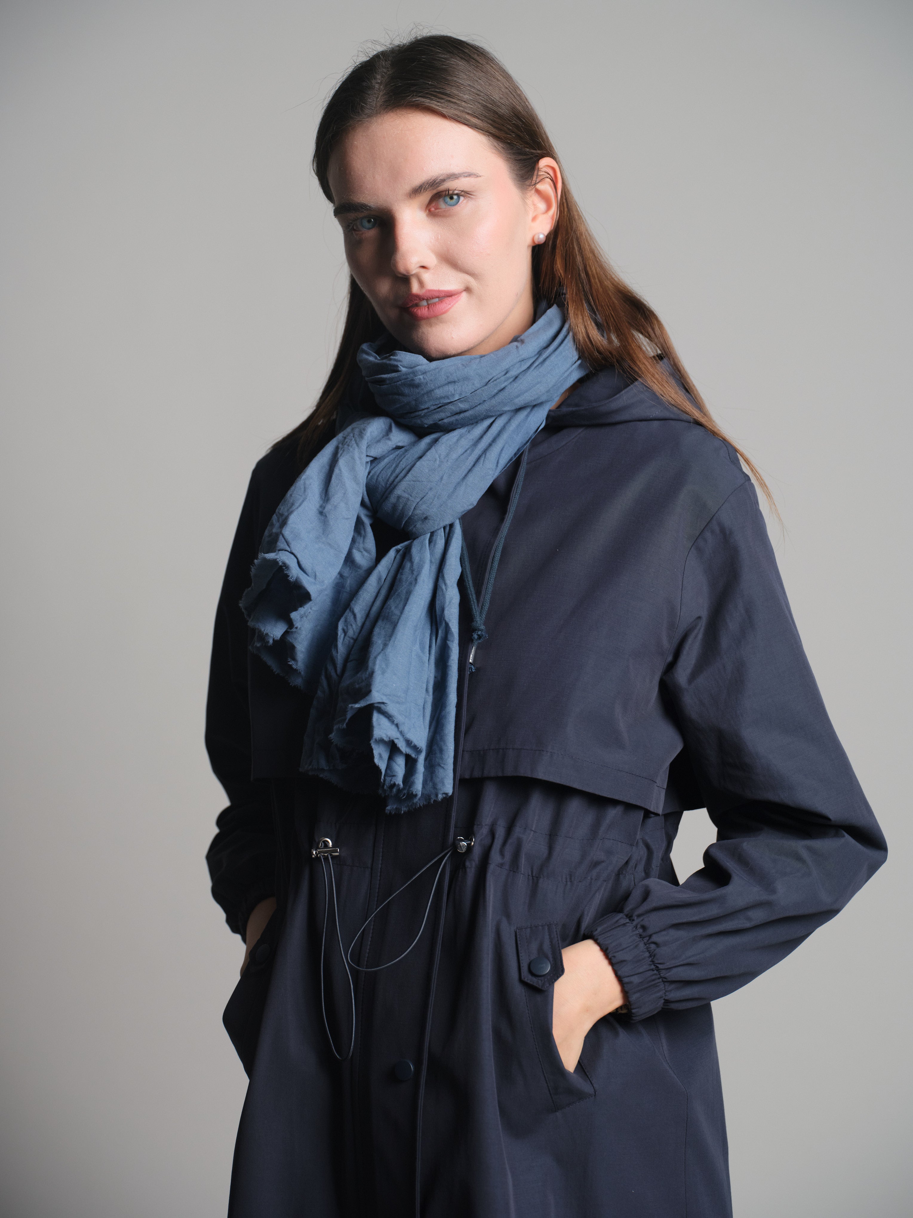 VINTAGE BLUE ORGANIK PAMUK HANDMADE SAL