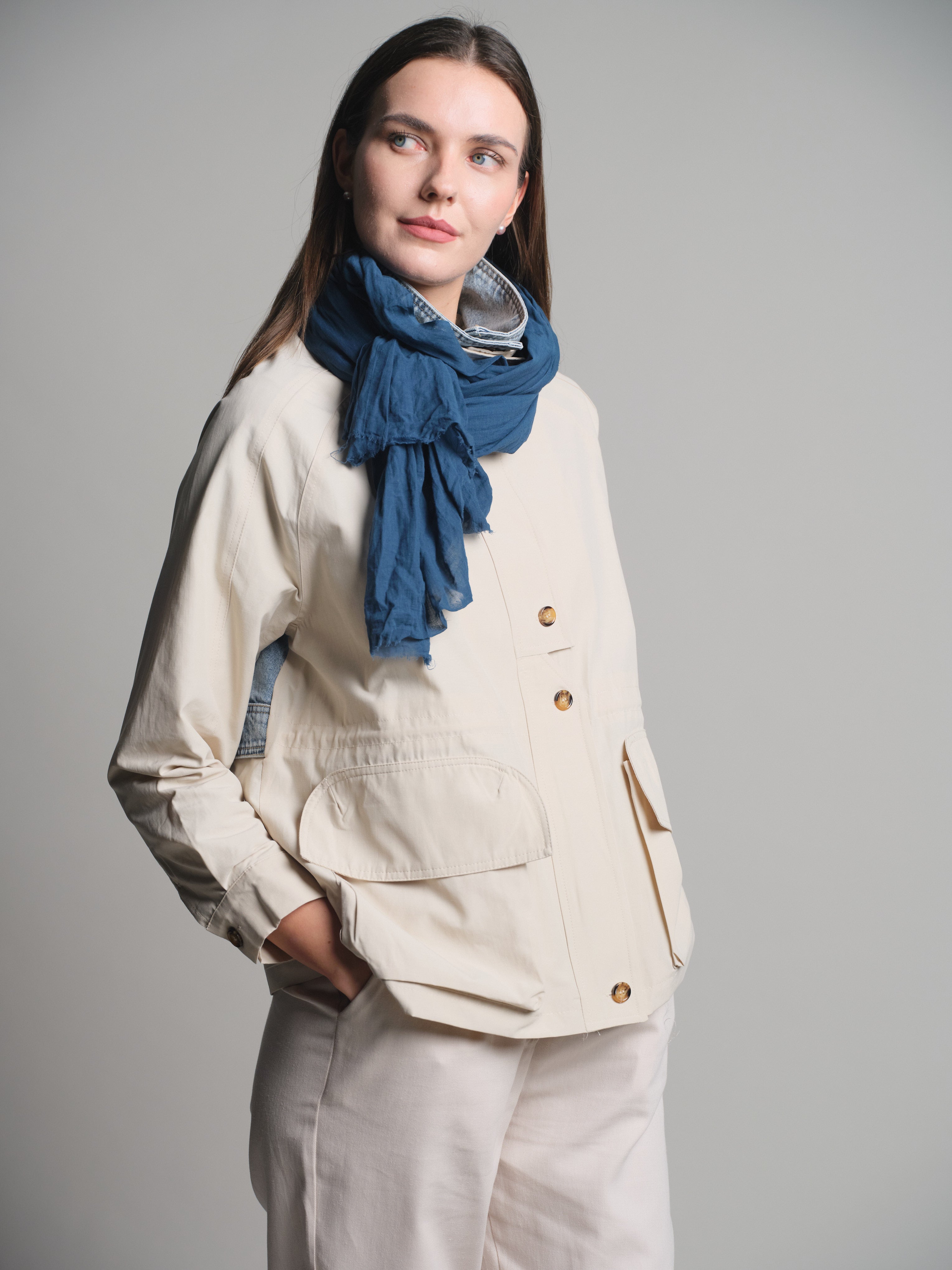 Indigo Denim Blue Organik Pamuk Handmade Sal