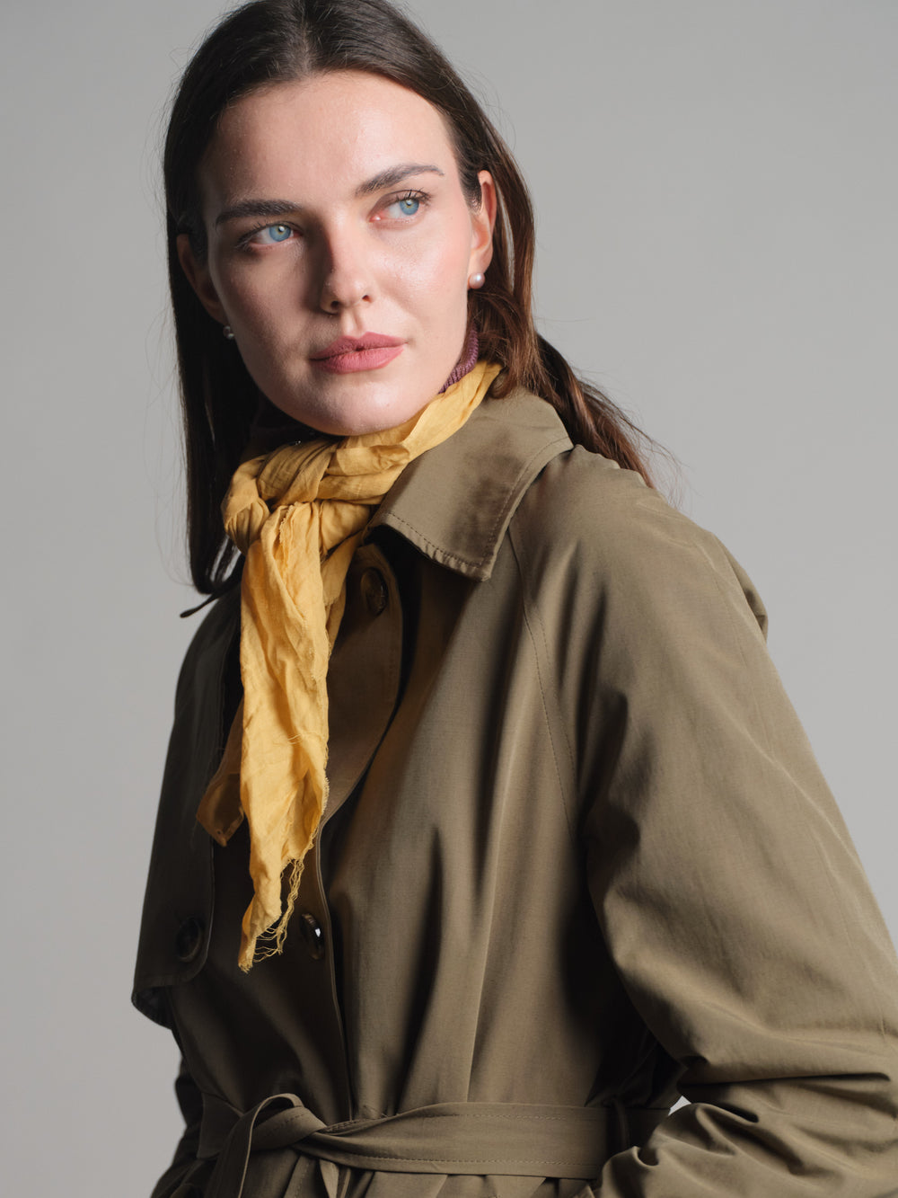 MUSTARD ORGANIC COTTON HANDMADE SQUARE SCARF