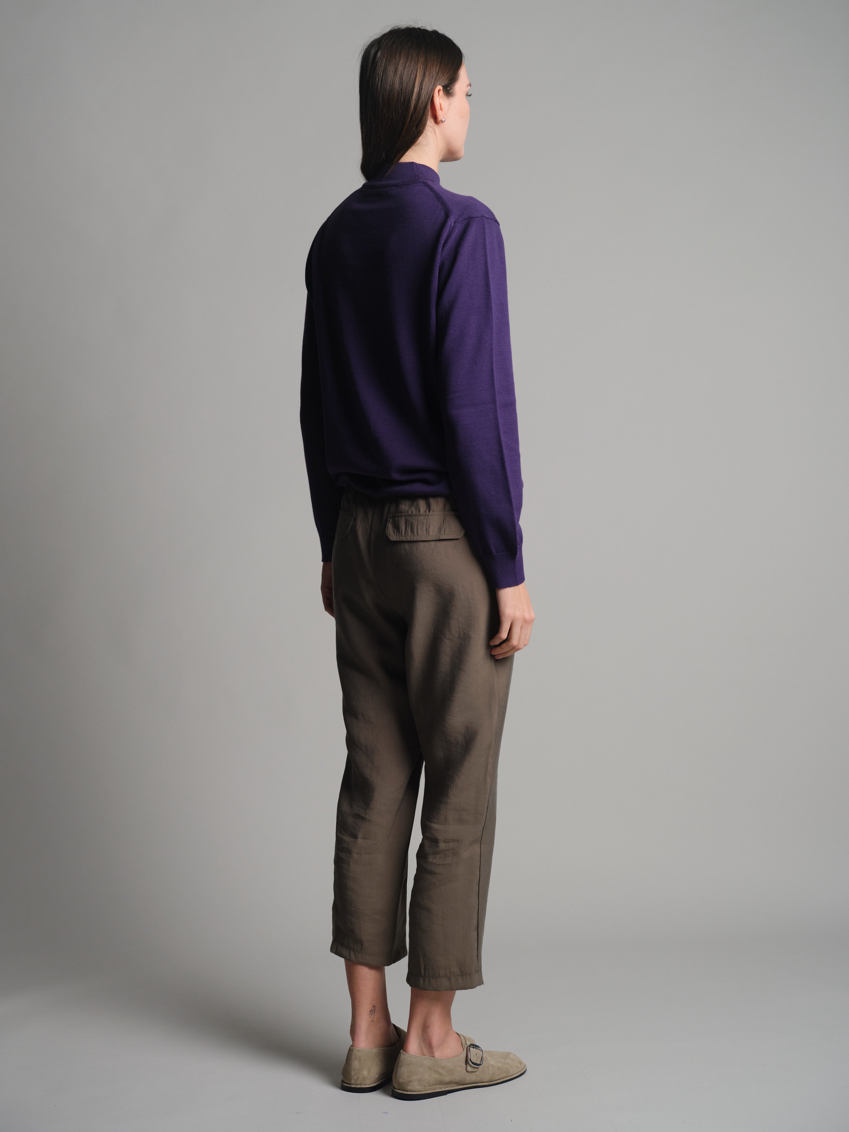 MODAL ELASTIK BEL BANTLI PANTOLON HAKI