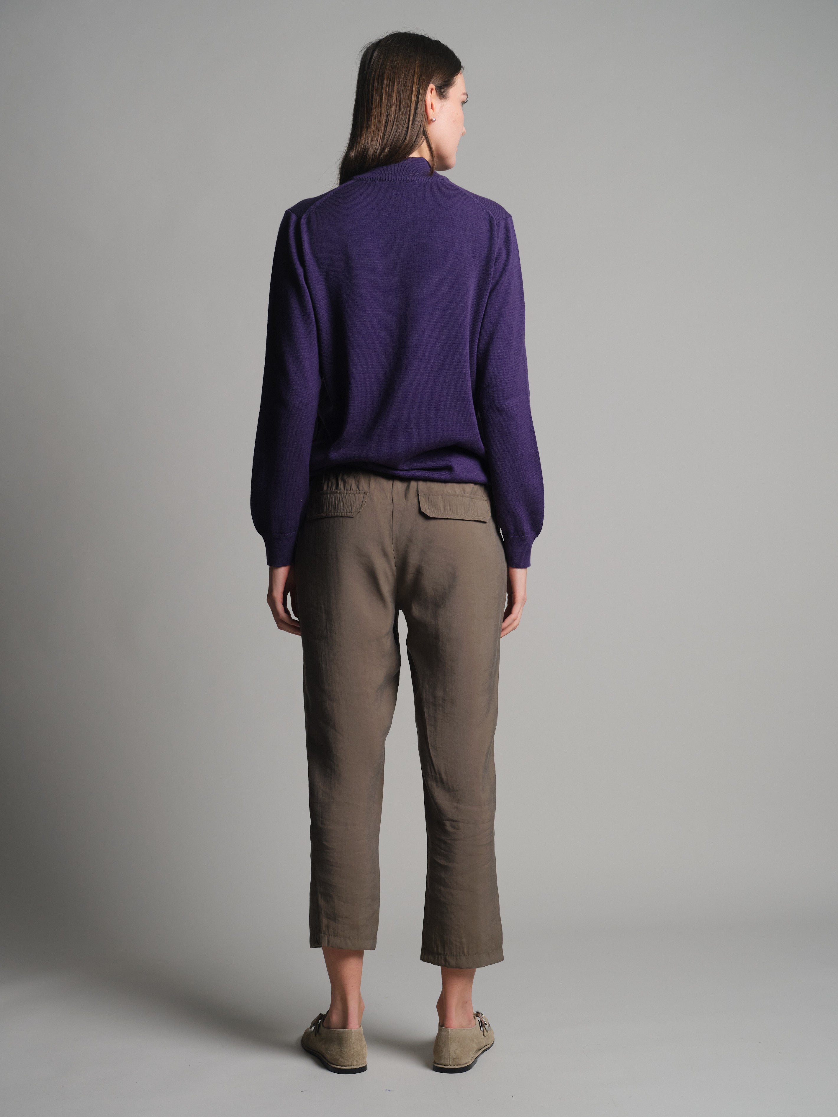 MODAL ELASTIK BEL BANTLI PANTOLON HAKI