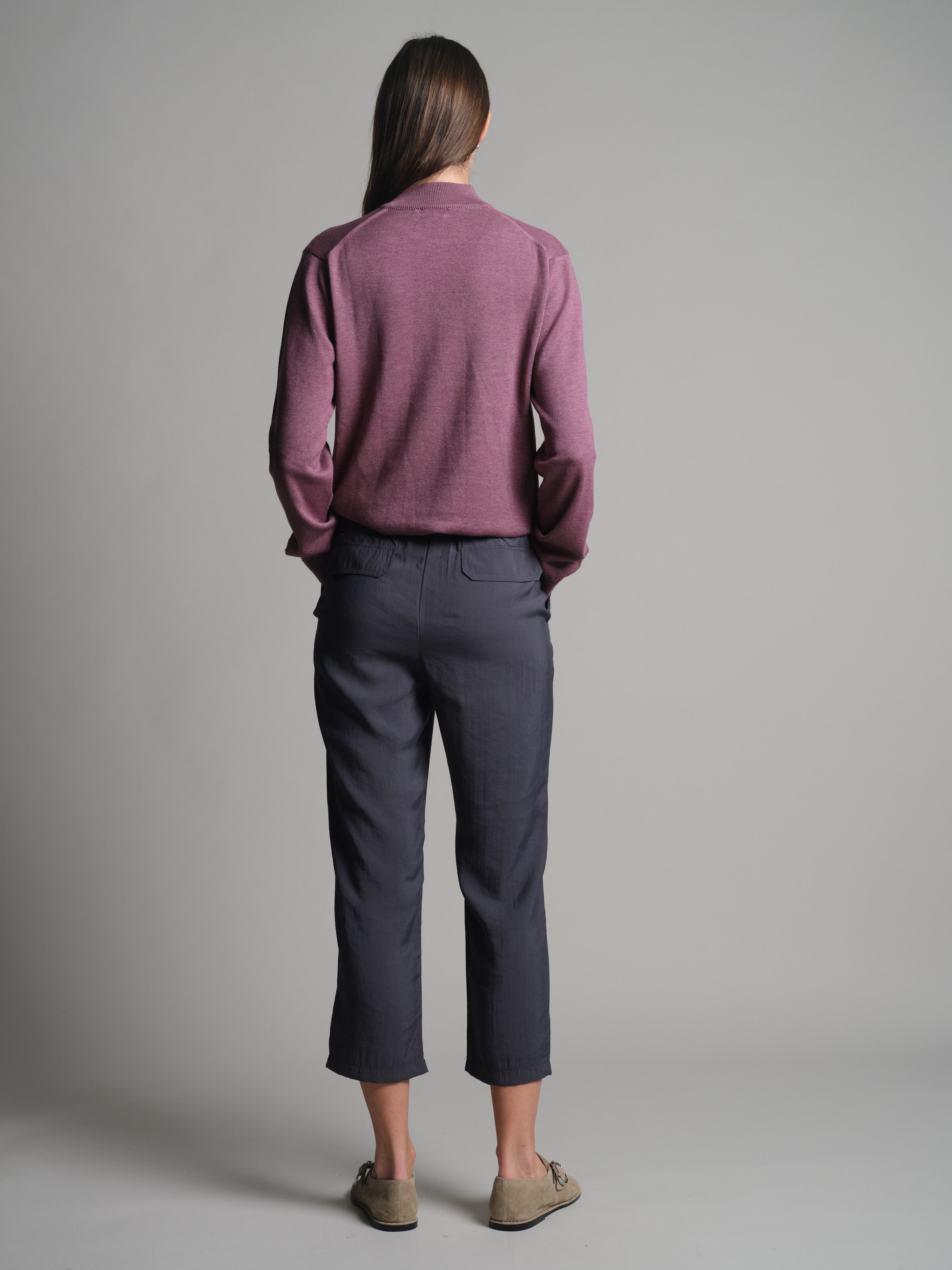 MODAL ELASTIK BEL BANTLI PANTOLON GRI