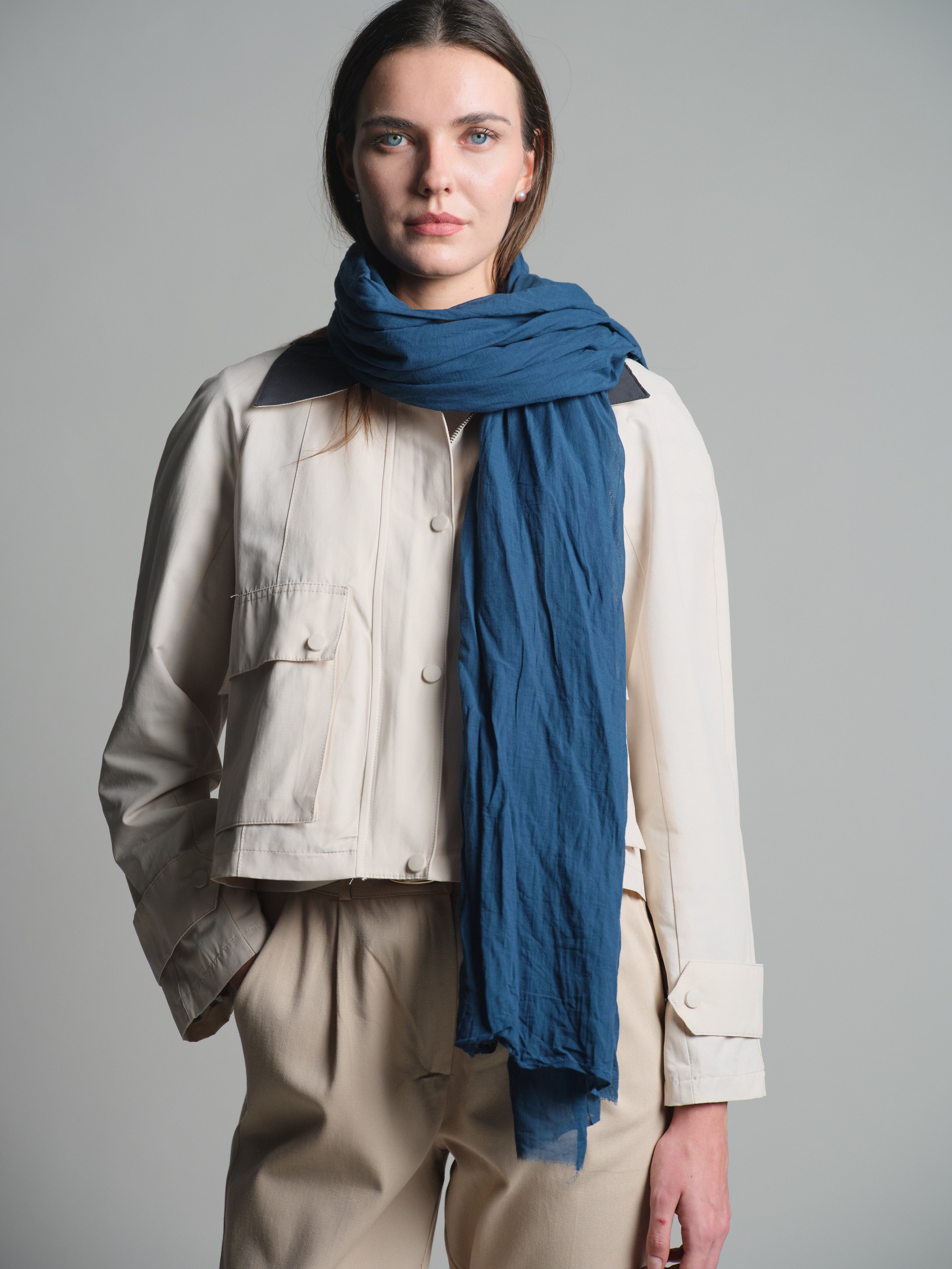 Indigo Denim Blue Organik Pamuk Handmade Sal