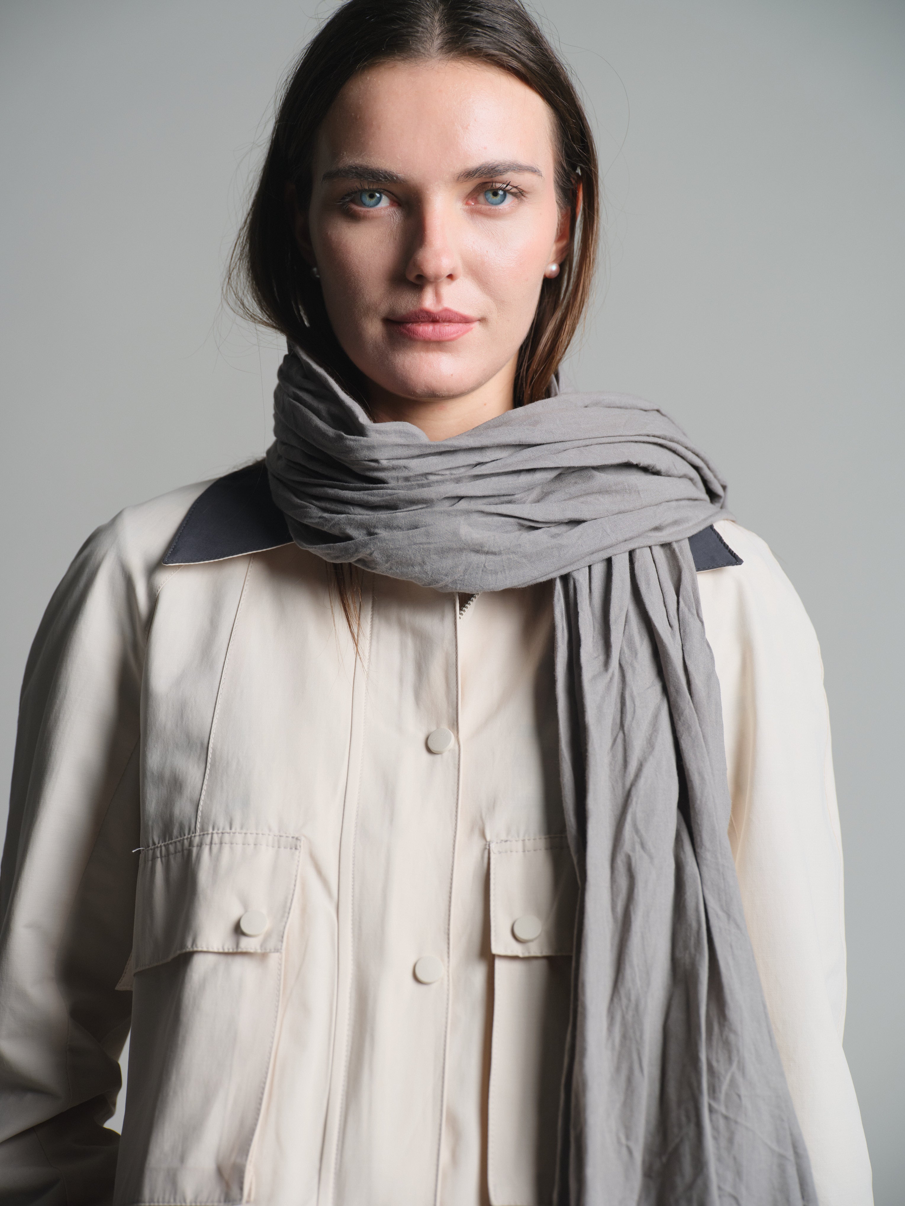 SOFT GREY ORGANIK PAMUK HANDMADE SAL