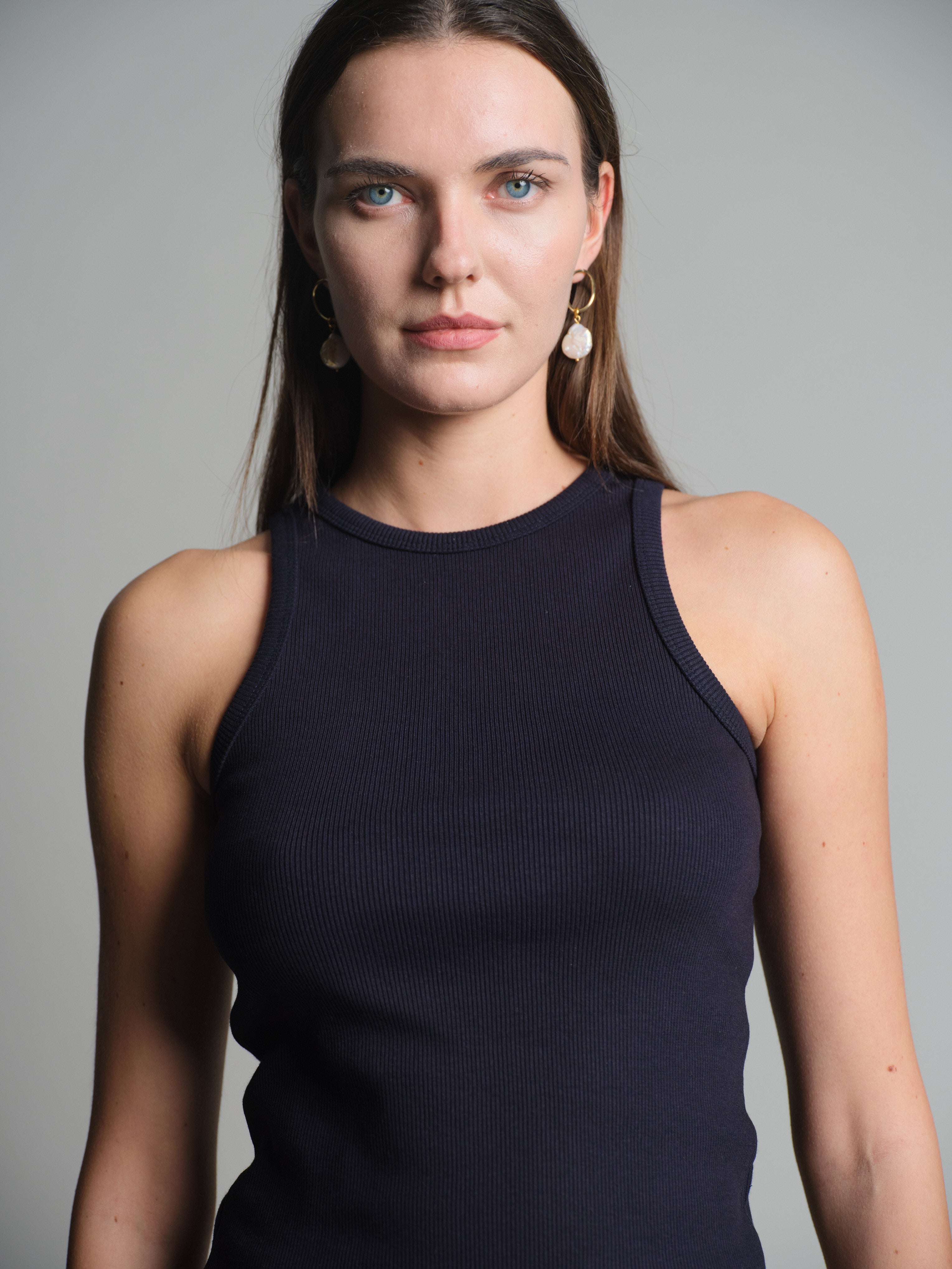 HALTERNECK CROP TOP NAVY BLUE