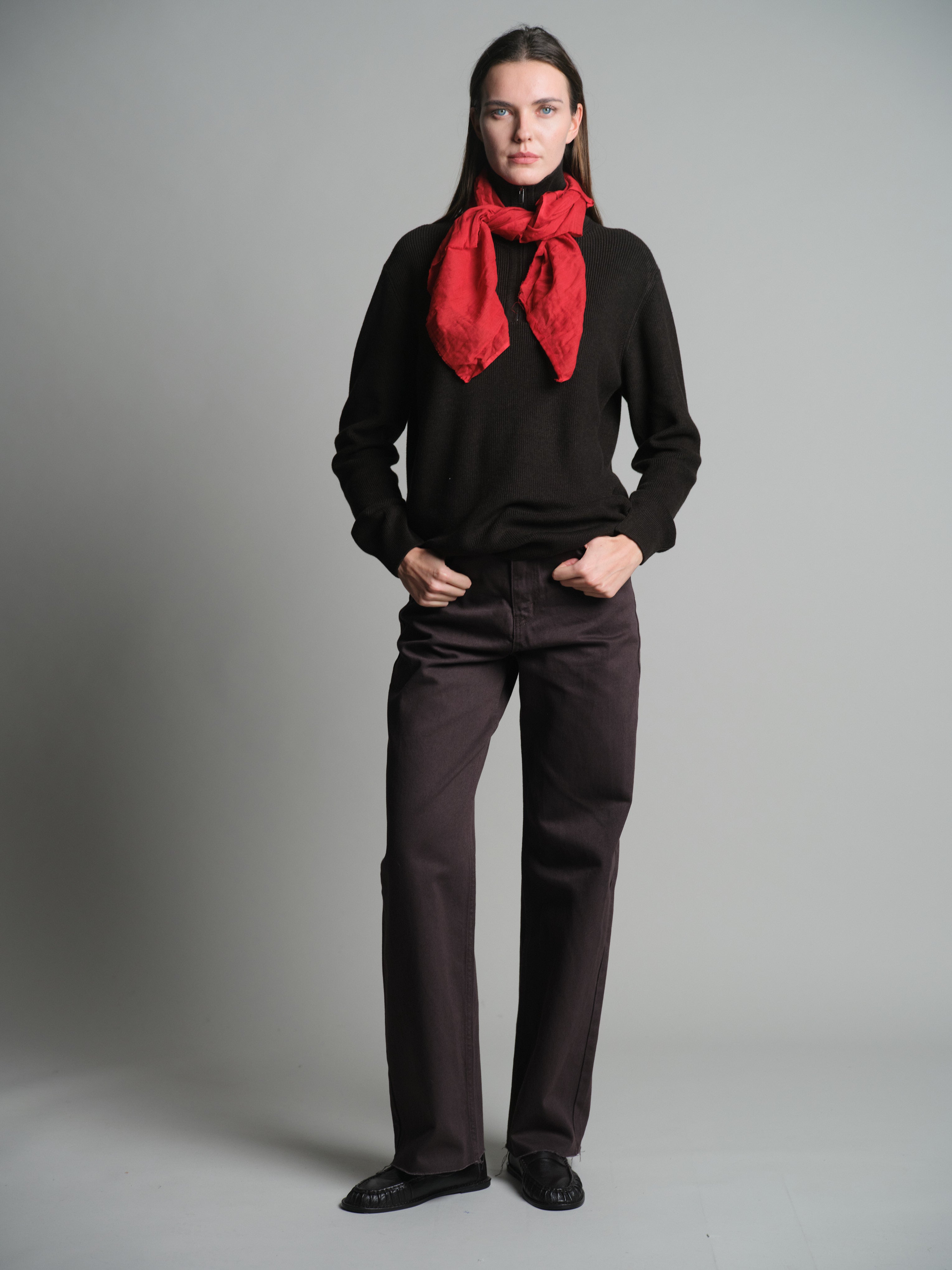 CHRISTMAS RED ORGANIK PAMUK KARE FULAR