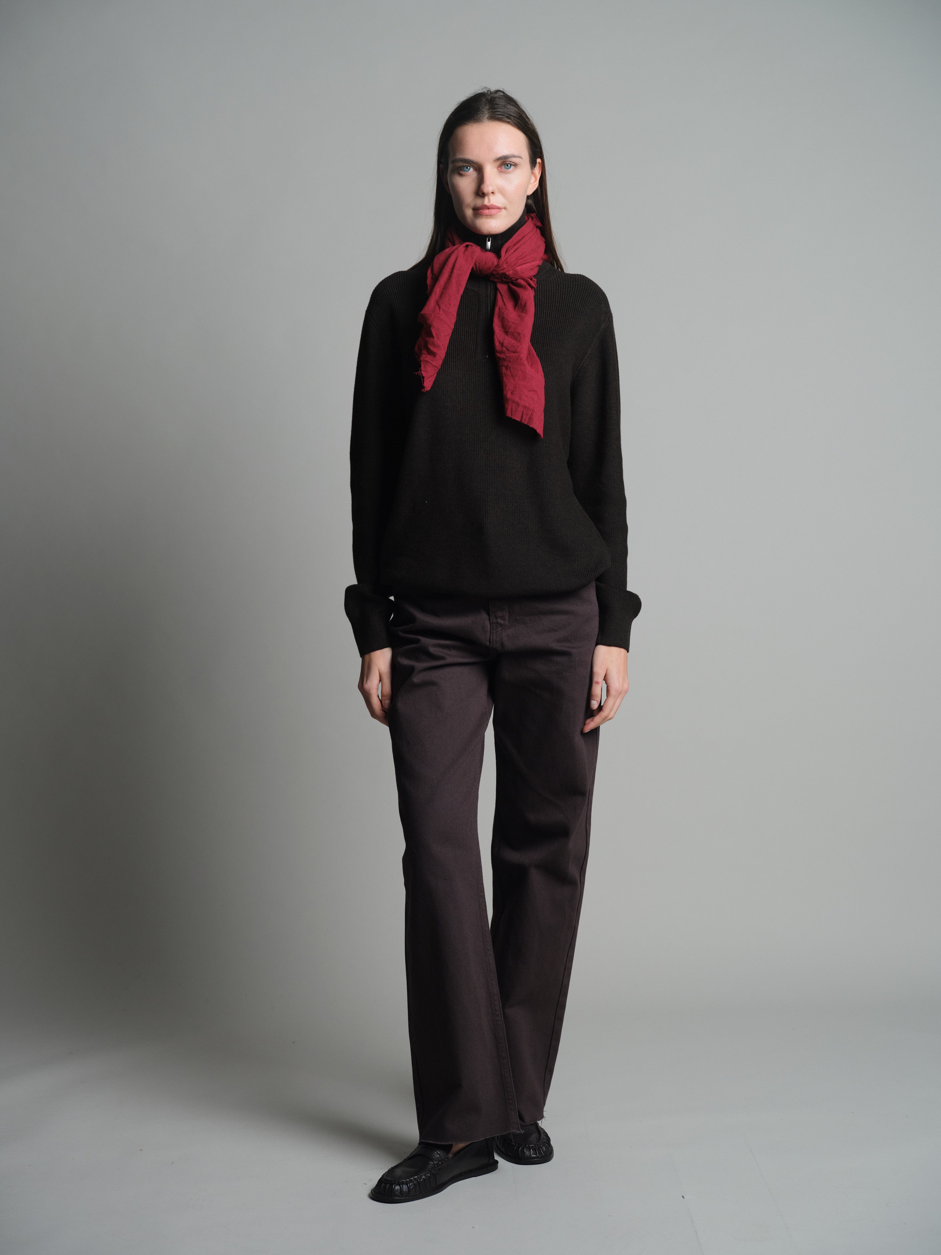 British Red Organic Cotton Handmade Square Scarf