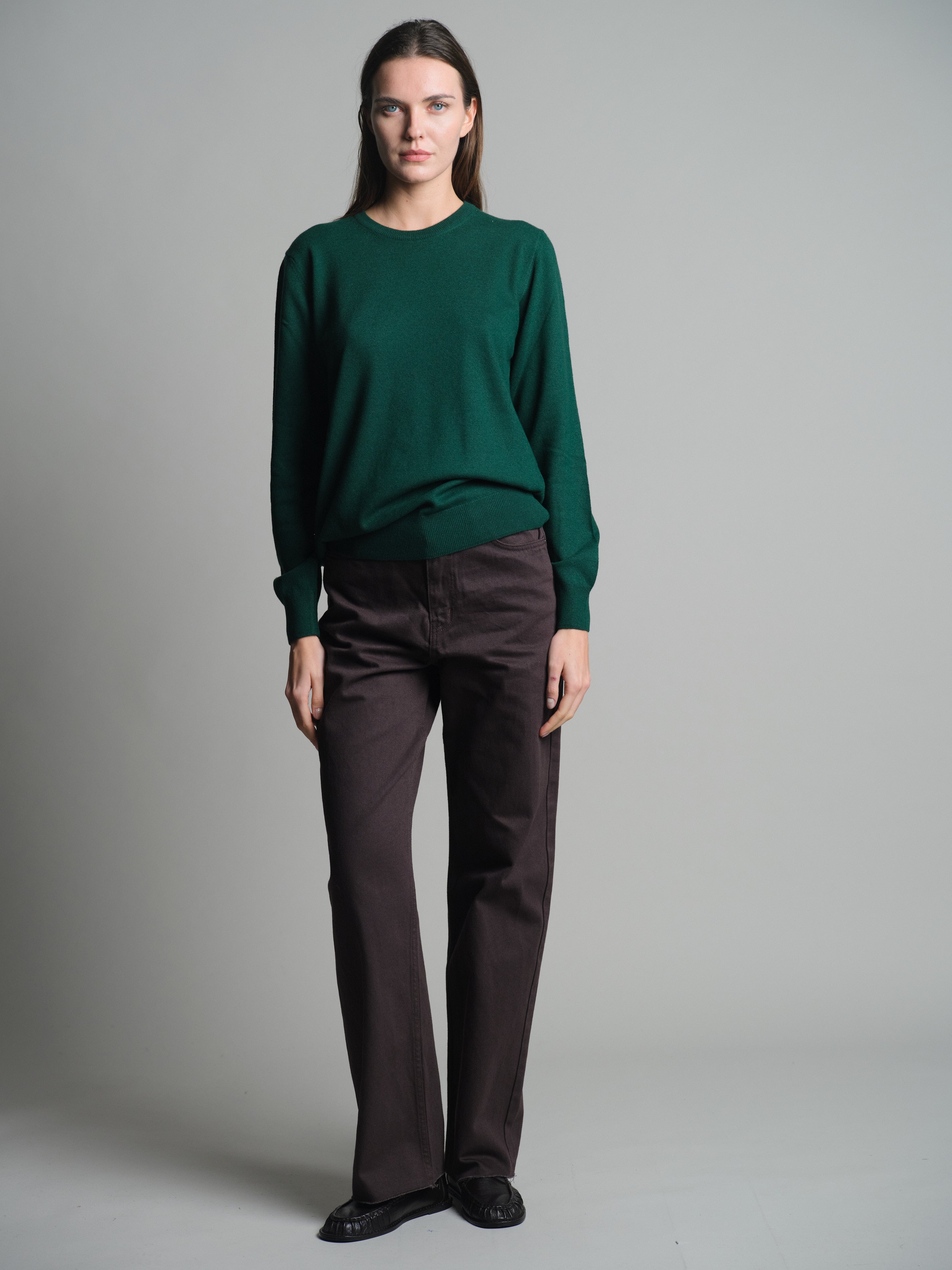 YUN BISIKLET YAKA UNISEX KAZAK YESIL