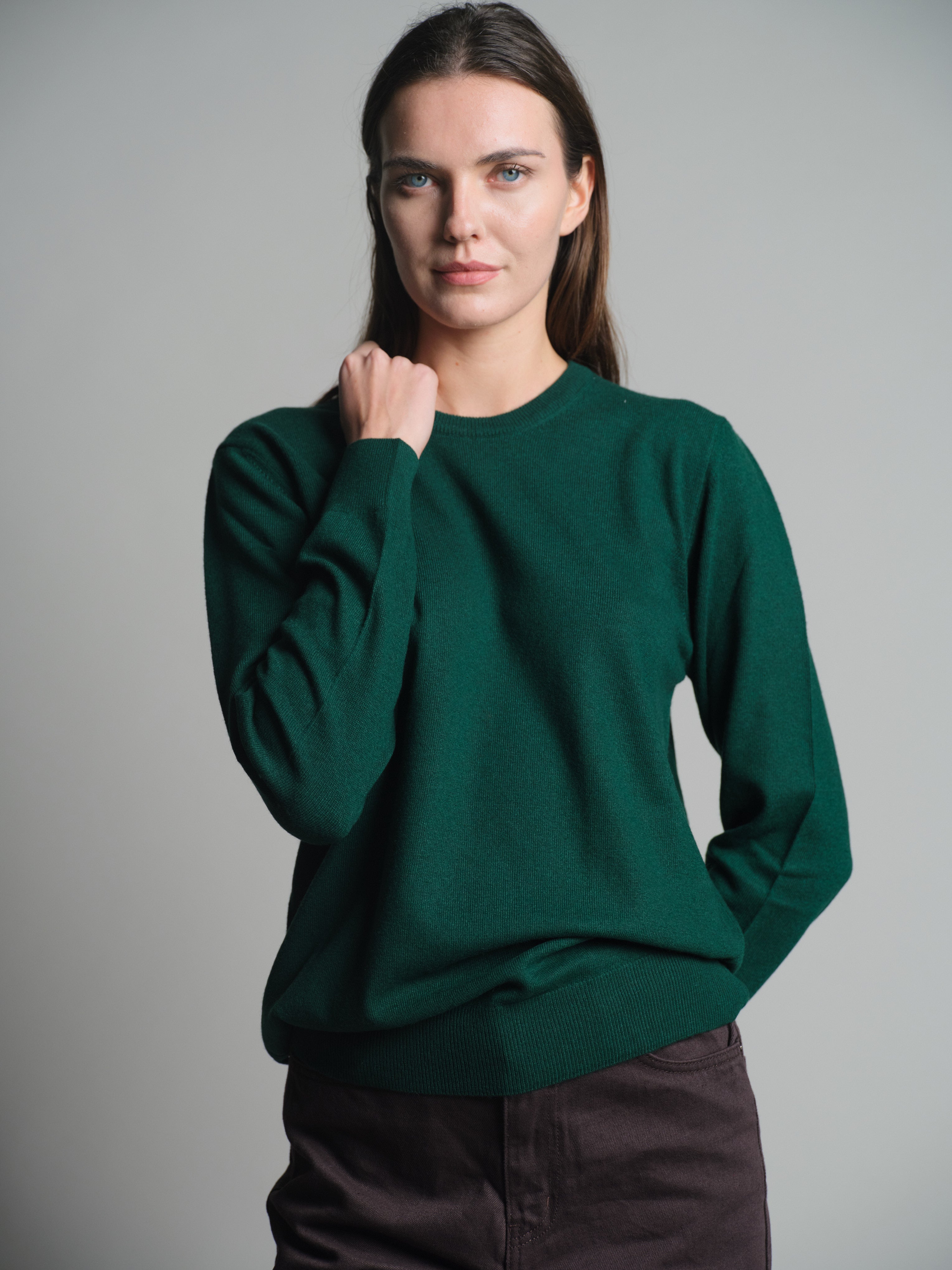 YUN BISIKLET YAKA UNISEX KAZAK YESIL