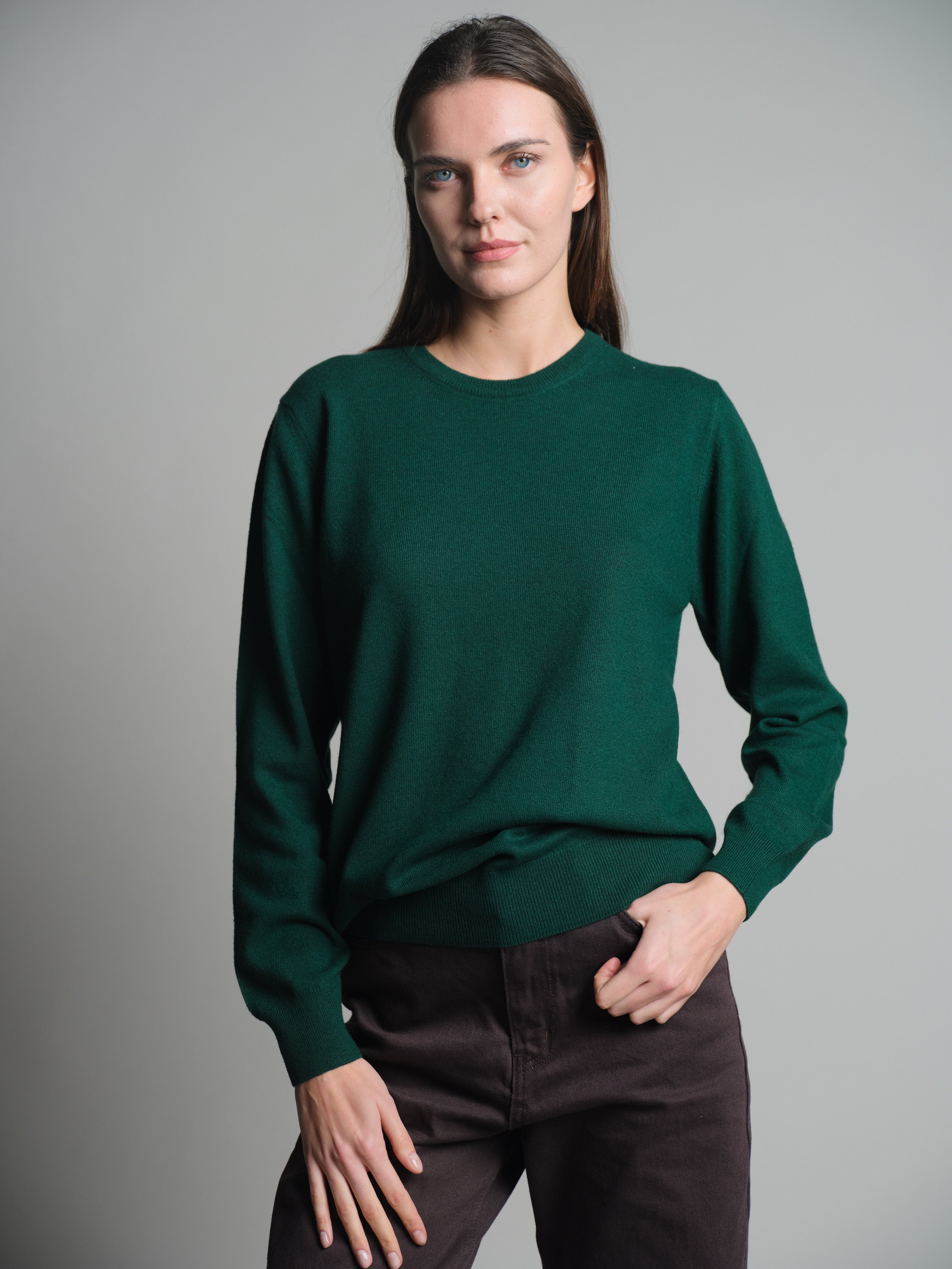 YUN BISIKLET YAKA UNISEX KAZAK YESIL