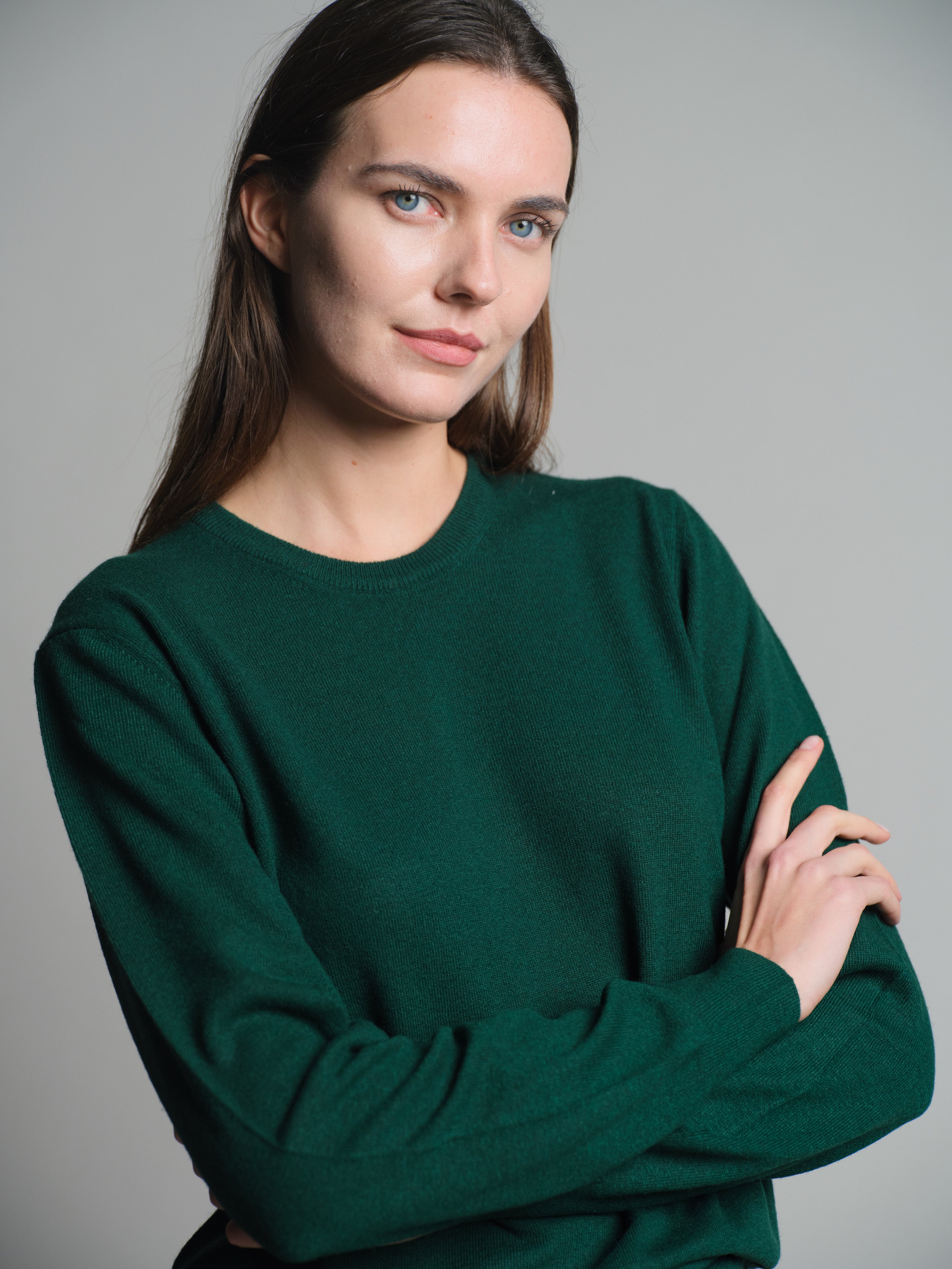 YUN BISIKLET YAKA UNISEX KAZAK YESIL