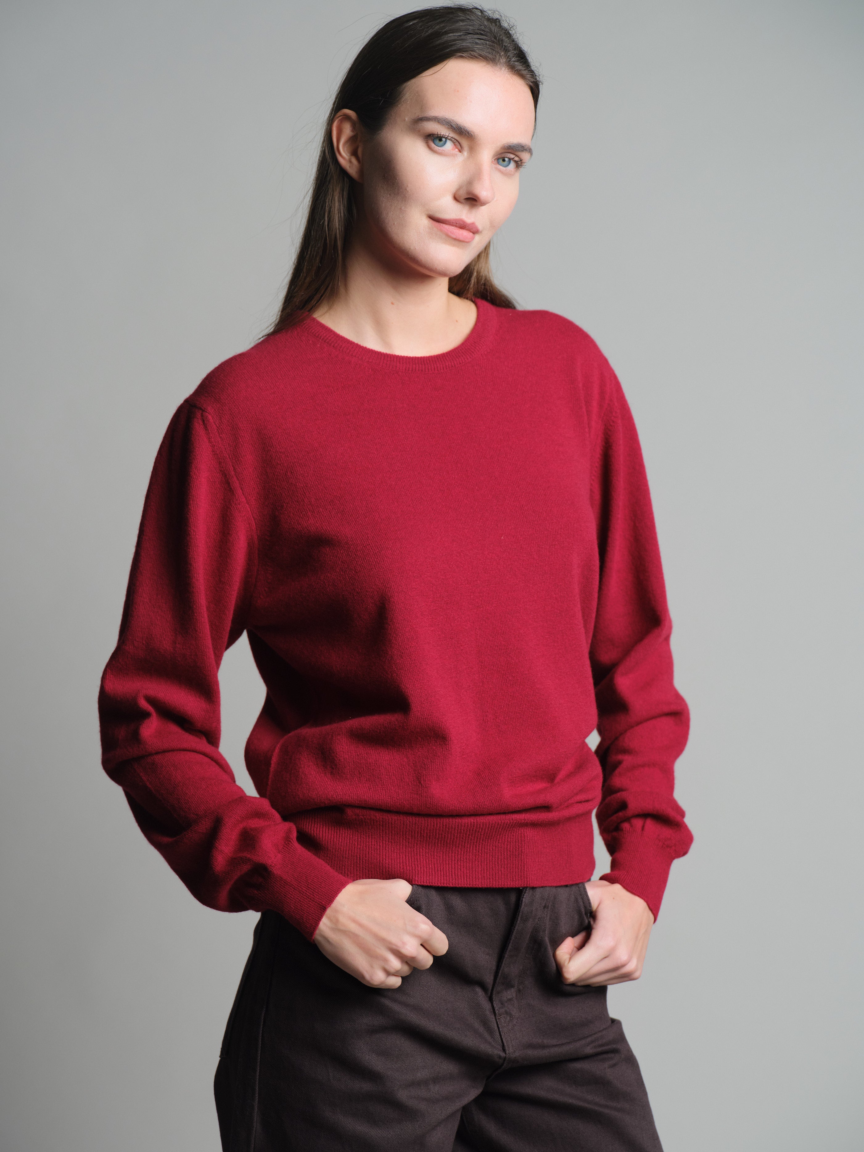 YUN BISIKLET YAKA UNISEX KAZAK CLARET RED