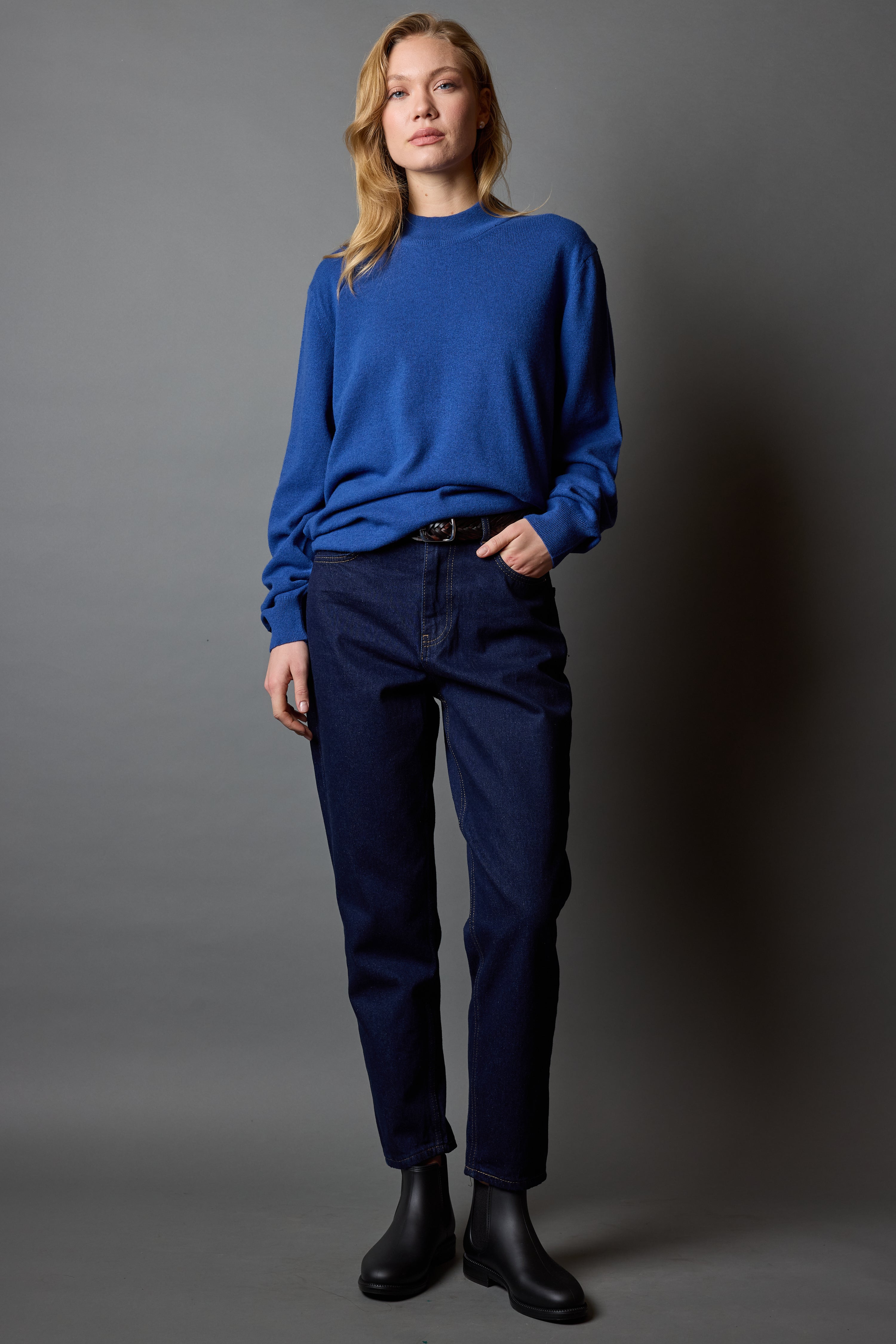 YUN BALIKCI YAKA UNISEX KAZAK OXFORD BLUE