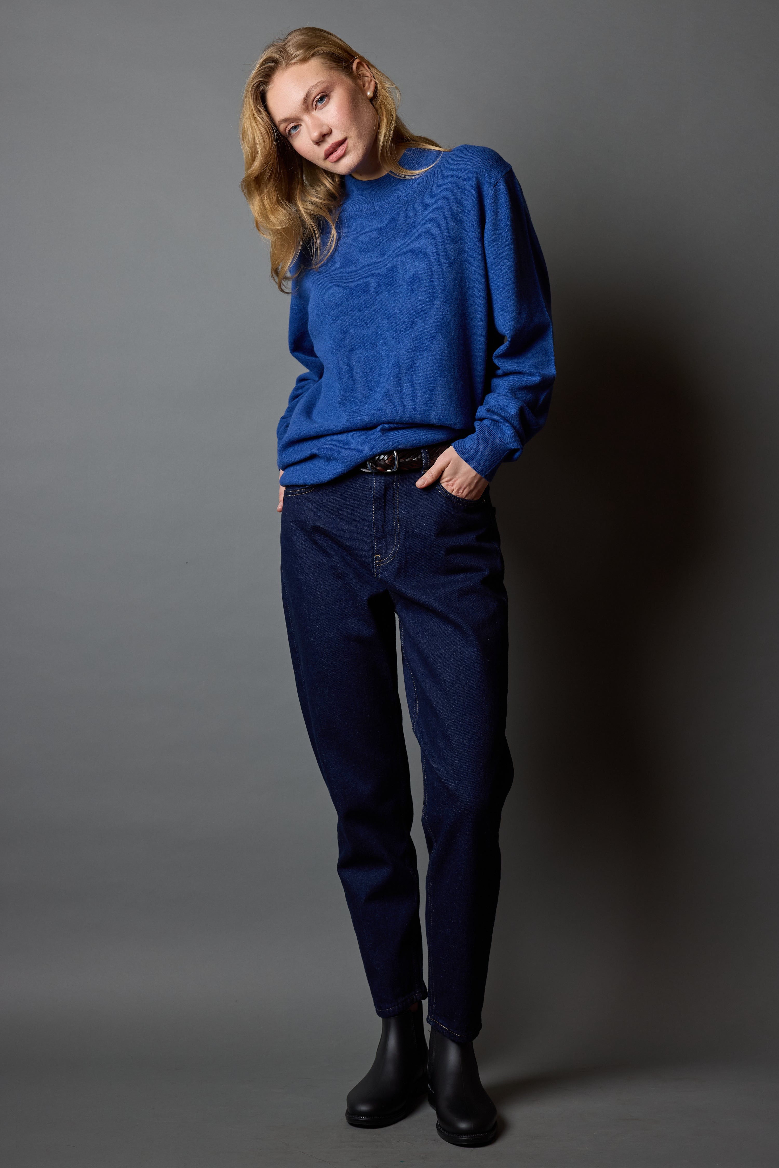 YUN BALIKCI YAKA UNISEX KAZAK OXFORD BLUE