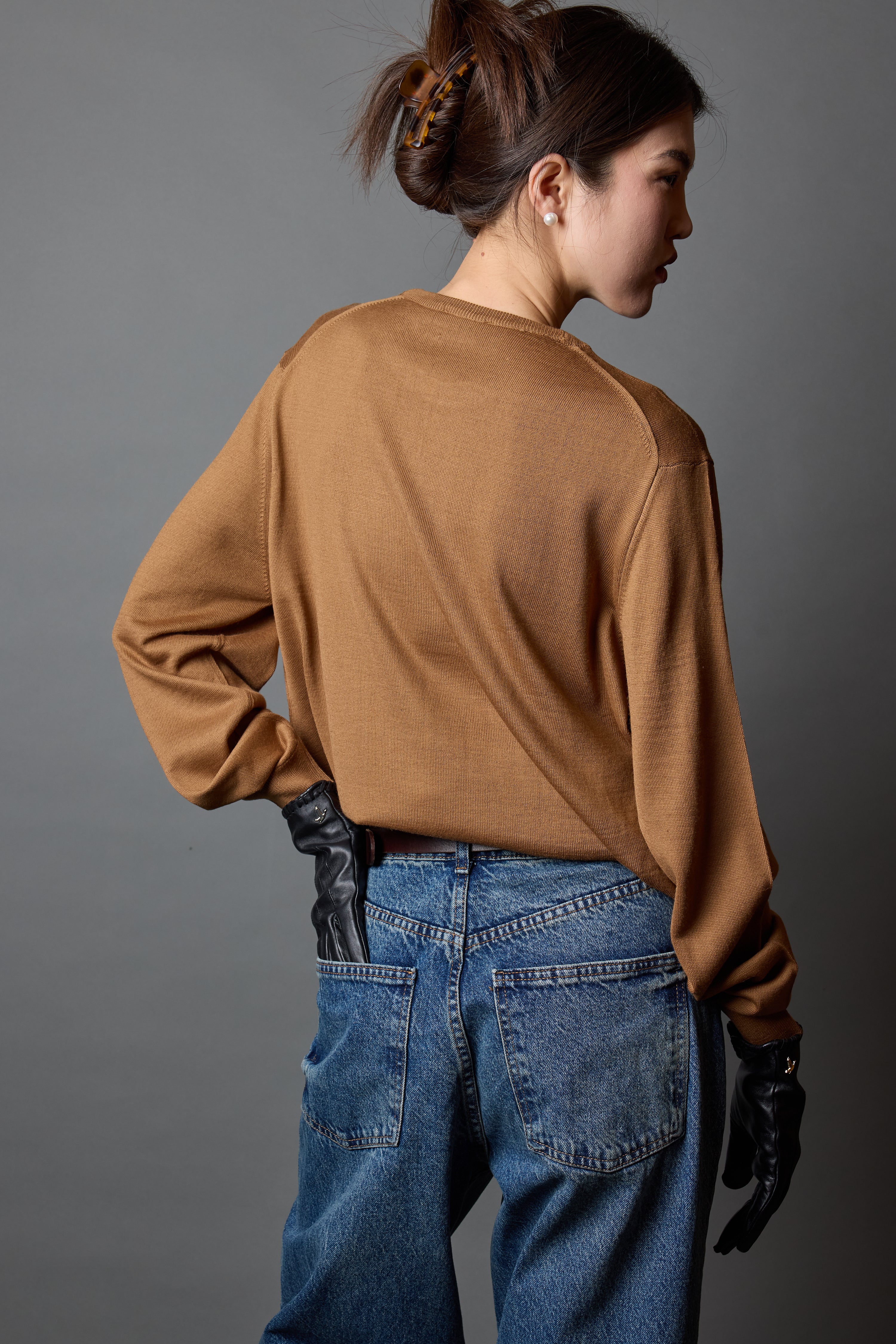YUN BISIKLET YAKA UNISEX KAZAK CAMEL
