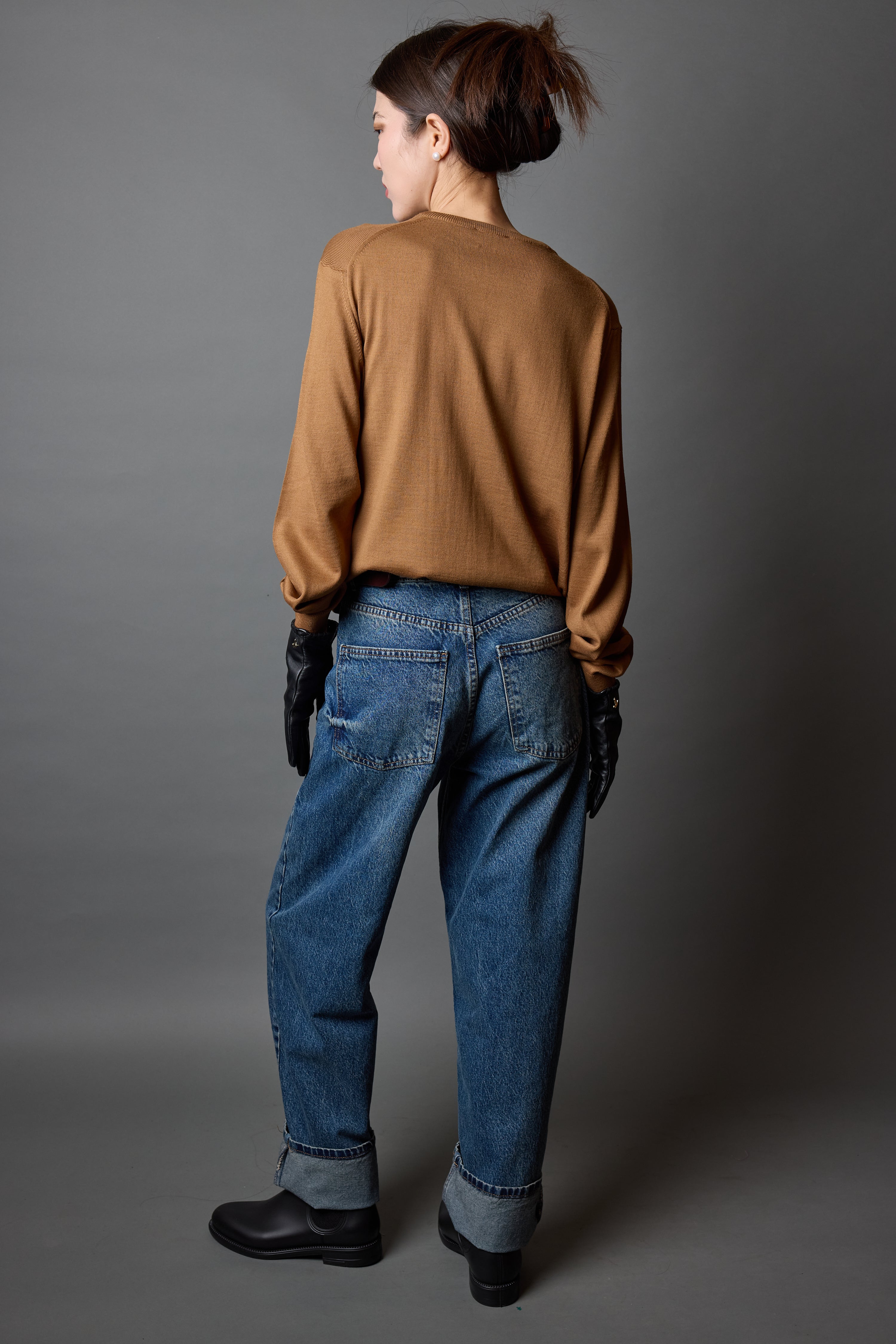 YUN BISIKLET YAKA UNISEX KAZAK CAMEL