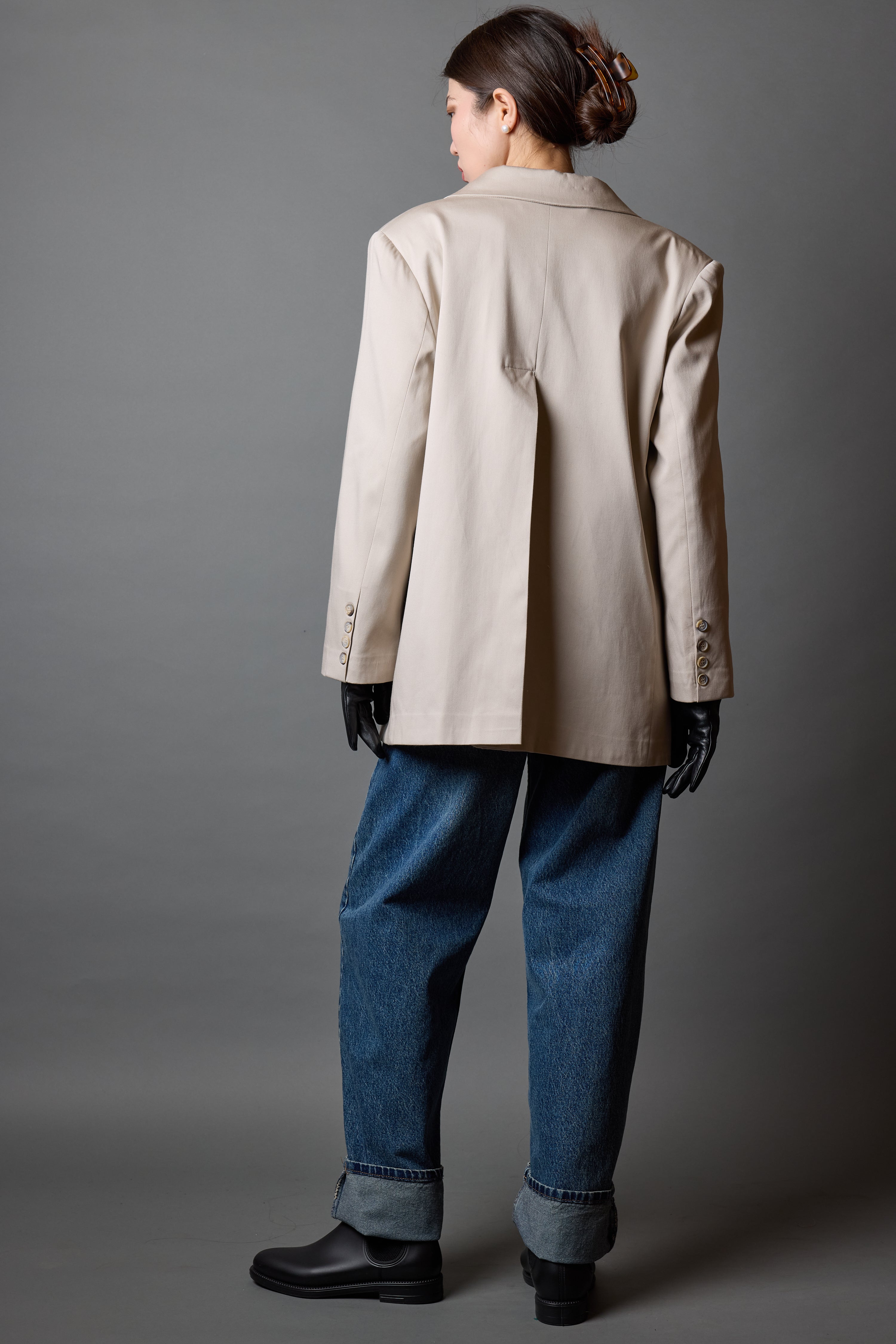 OVERSIZE REGULAR KESIM CEPLI BLAZER BEIGE