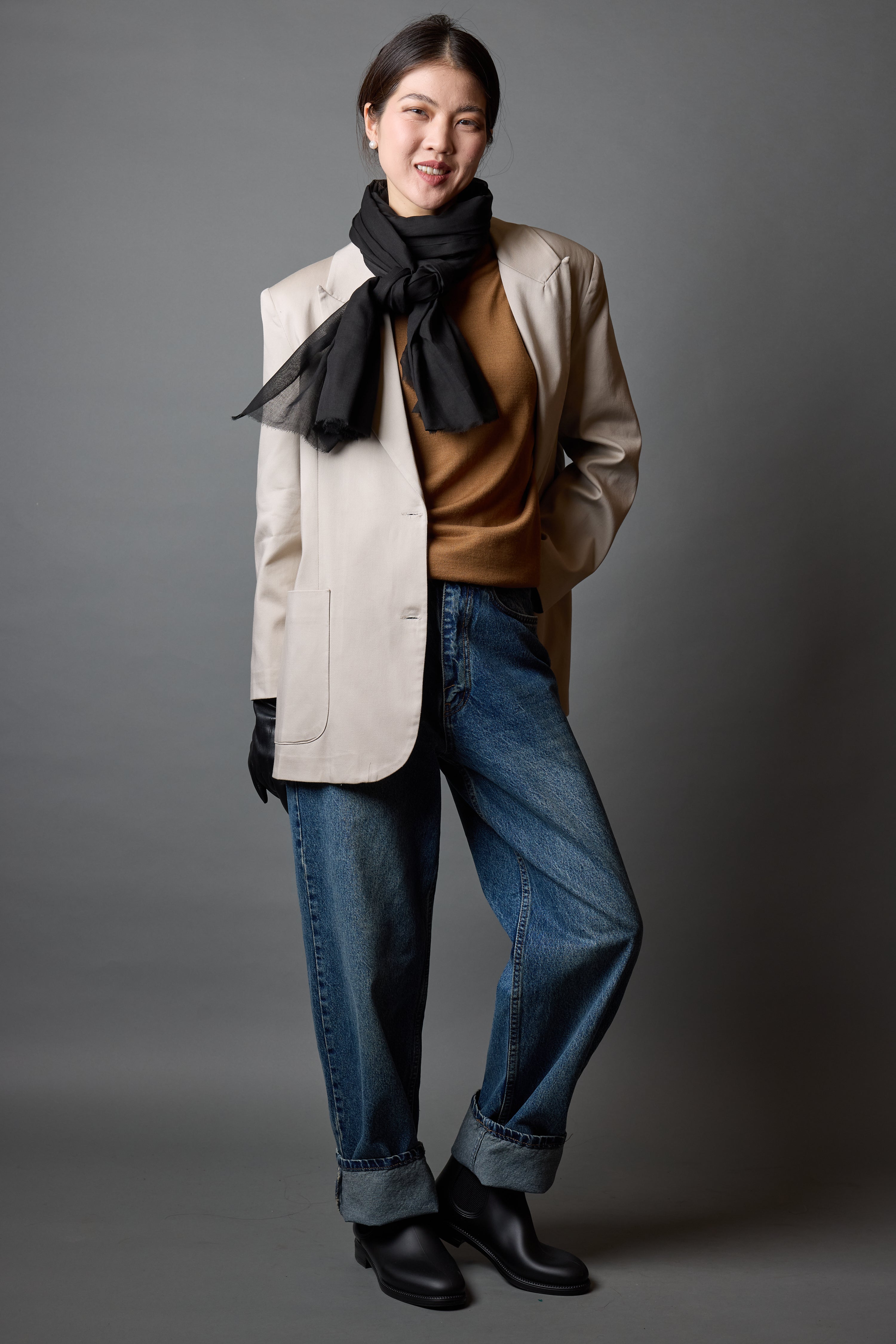 Black Moon Organik Pamuk Handmade Sal