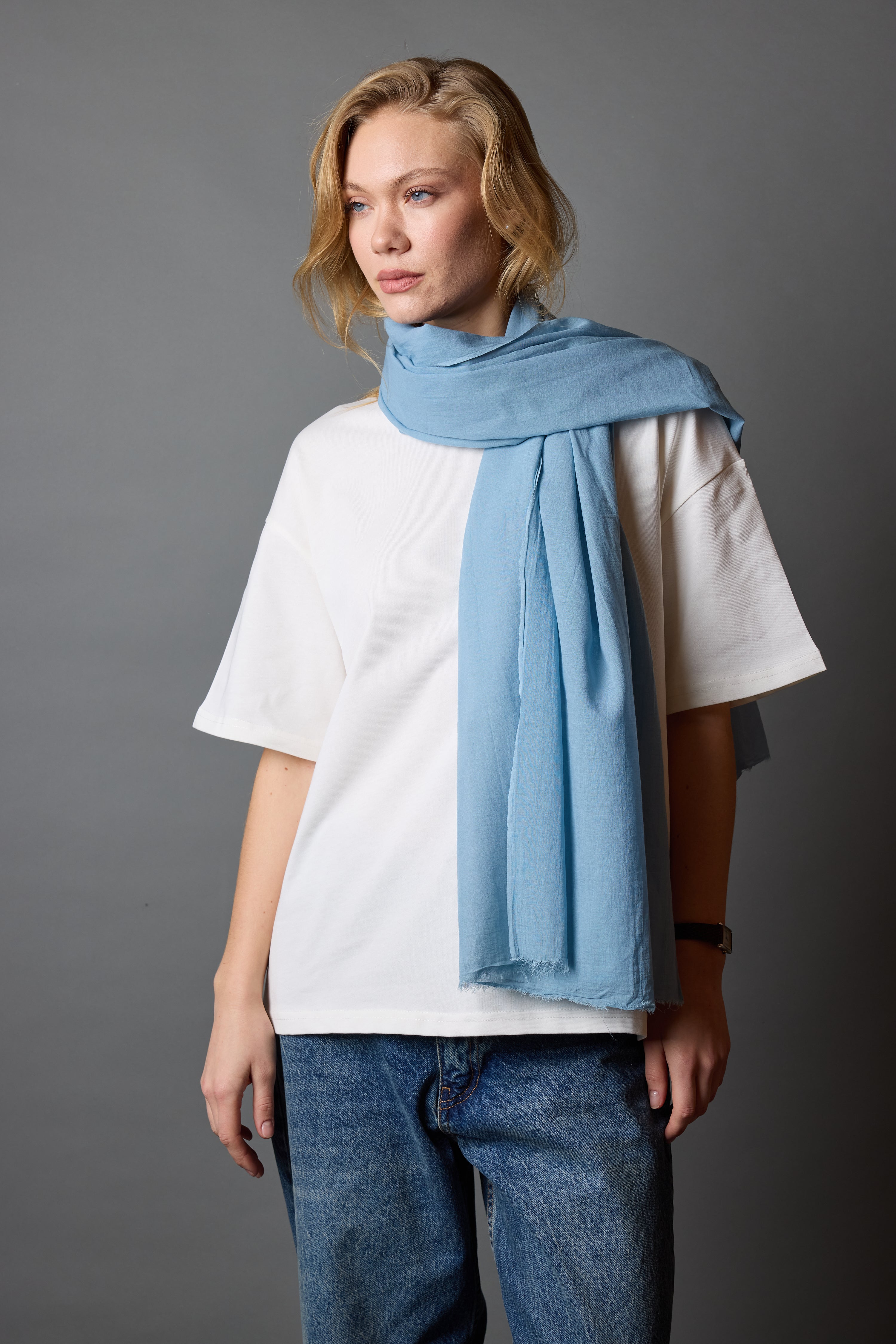 CLOUD BLUE ORGANIK PAMUK HANDMADE SAL