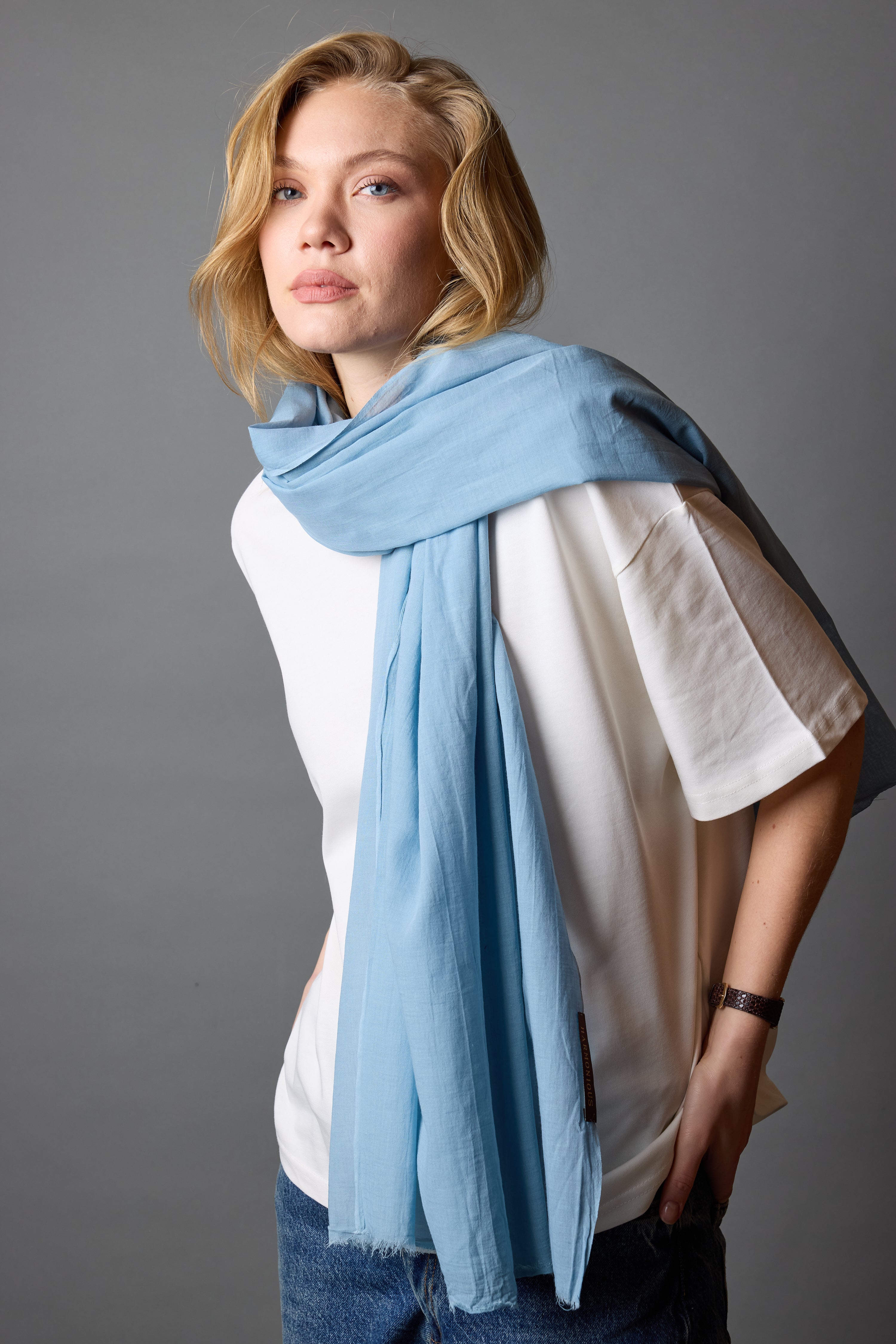 CLOUD BLUE ORGANIK PAMUK HANDMADE SAL