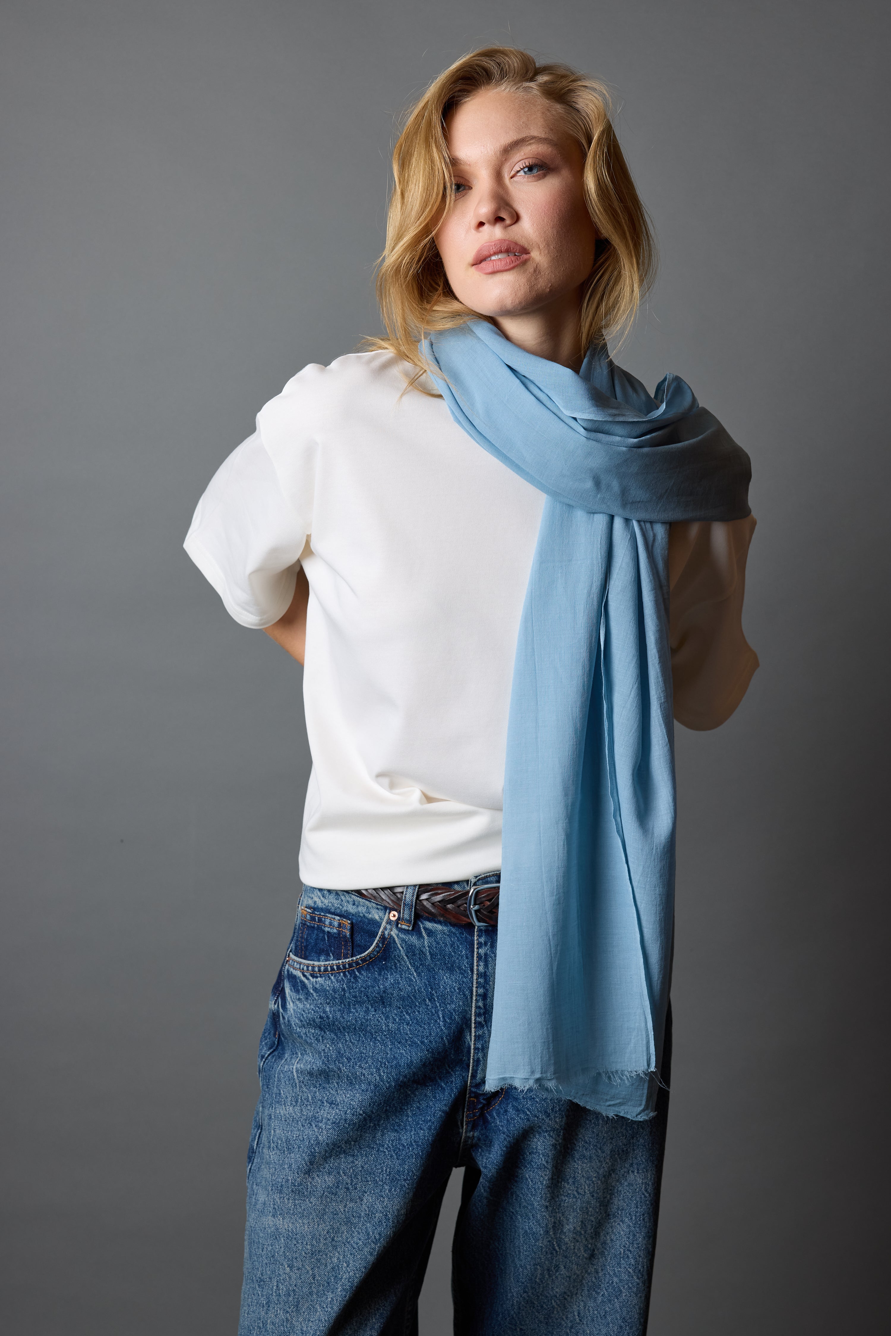 CLOUD BLUE ORGANIK PAMUK HANDMADE SAL