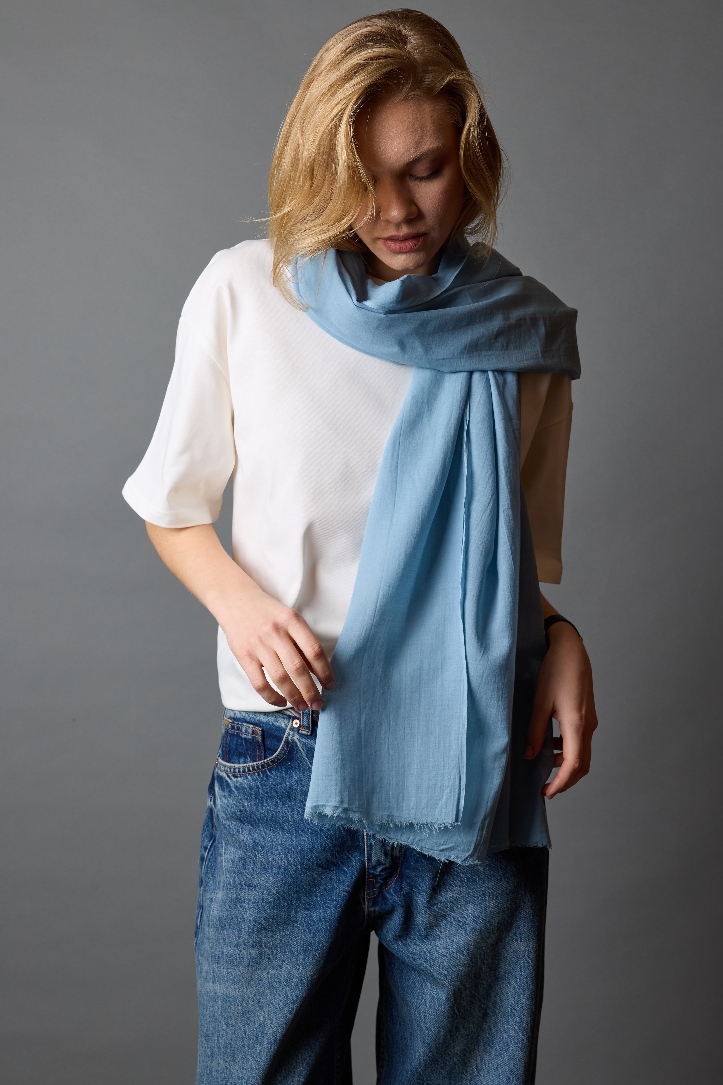 CLOUD BLUE ORGANIK PAMUK HANDMADE SAL