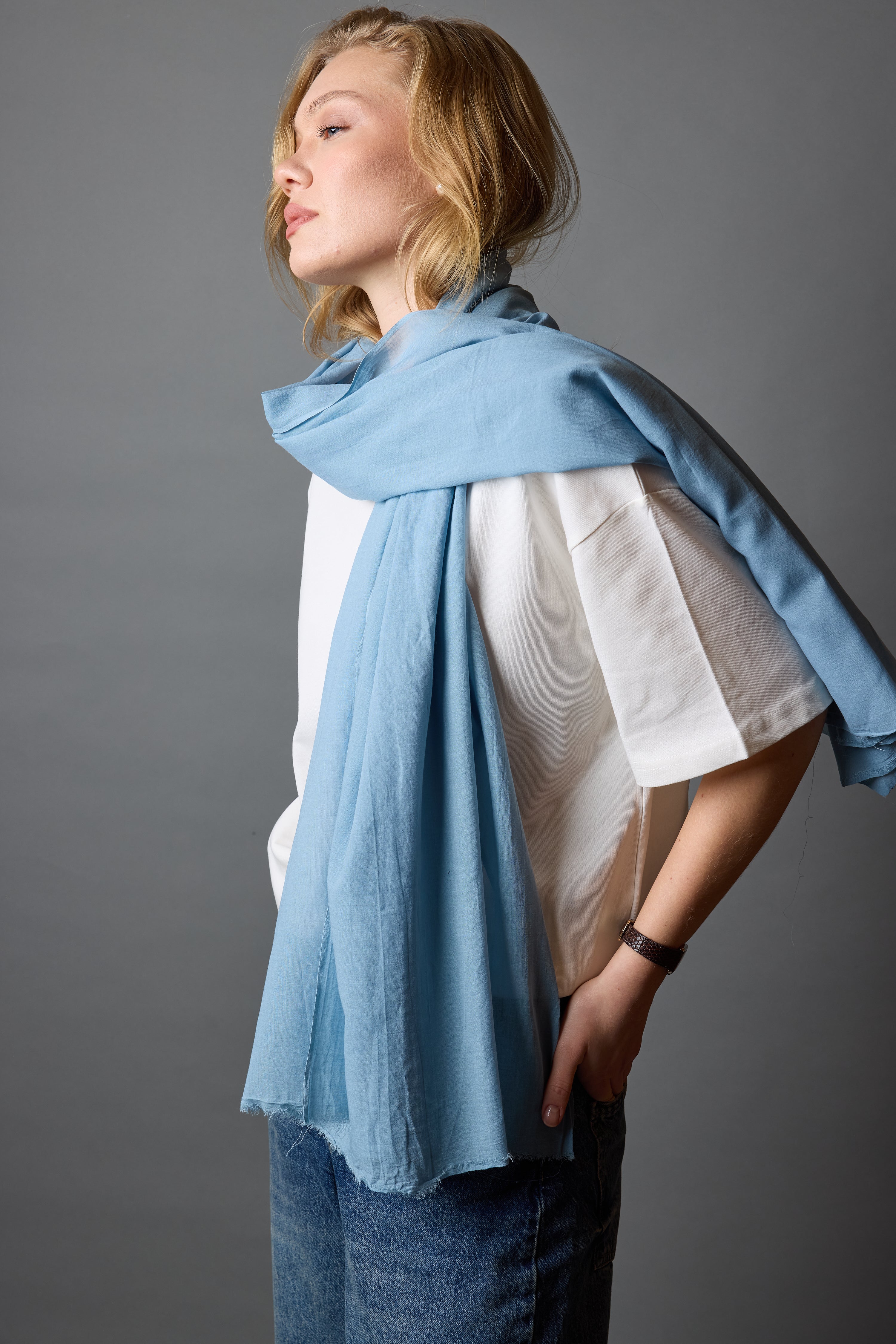 CLOUD BLUE ORGANIK PAMUK HANDMADE SAL