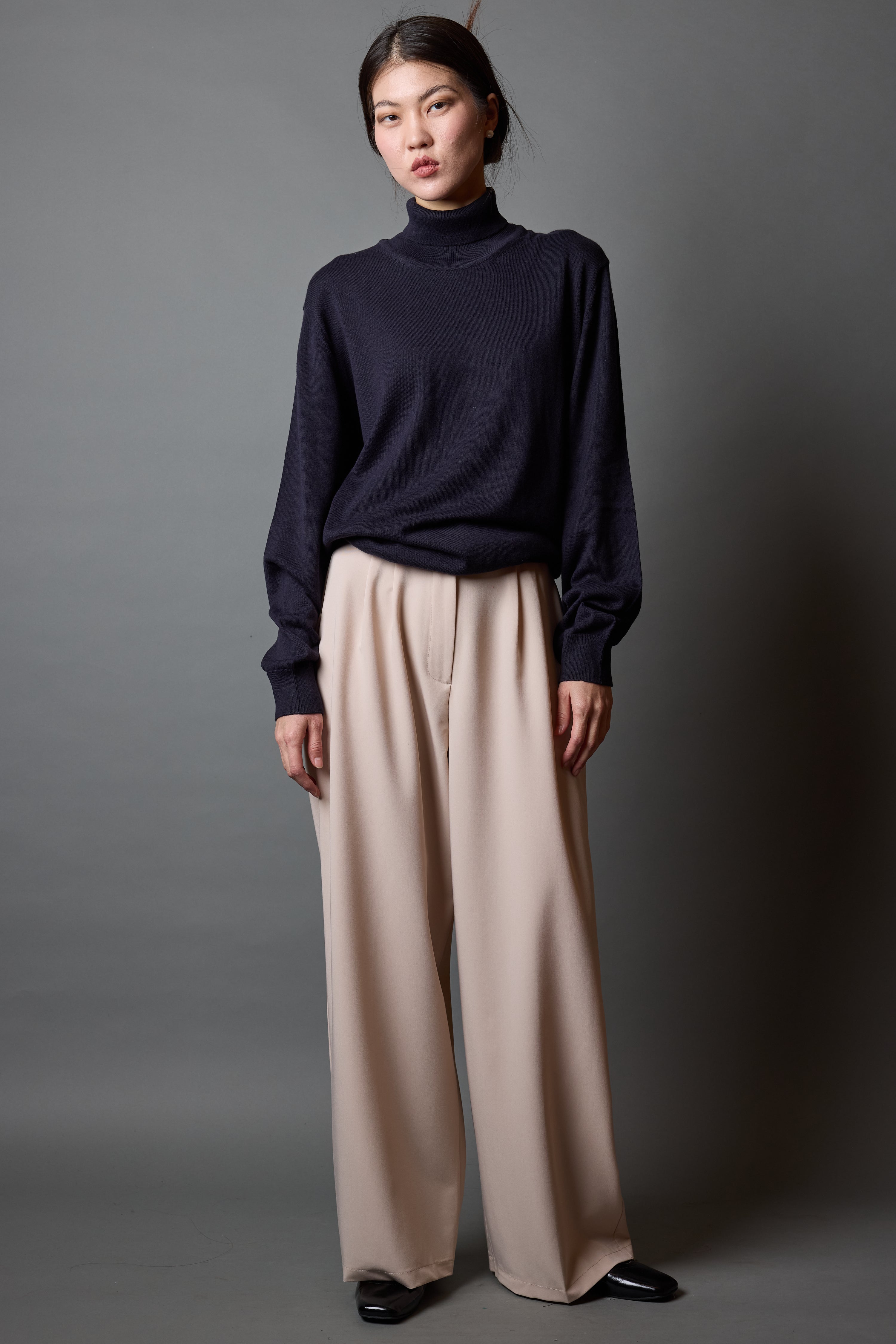 CIFT PILELI PALAZZO PANTOLON KREM