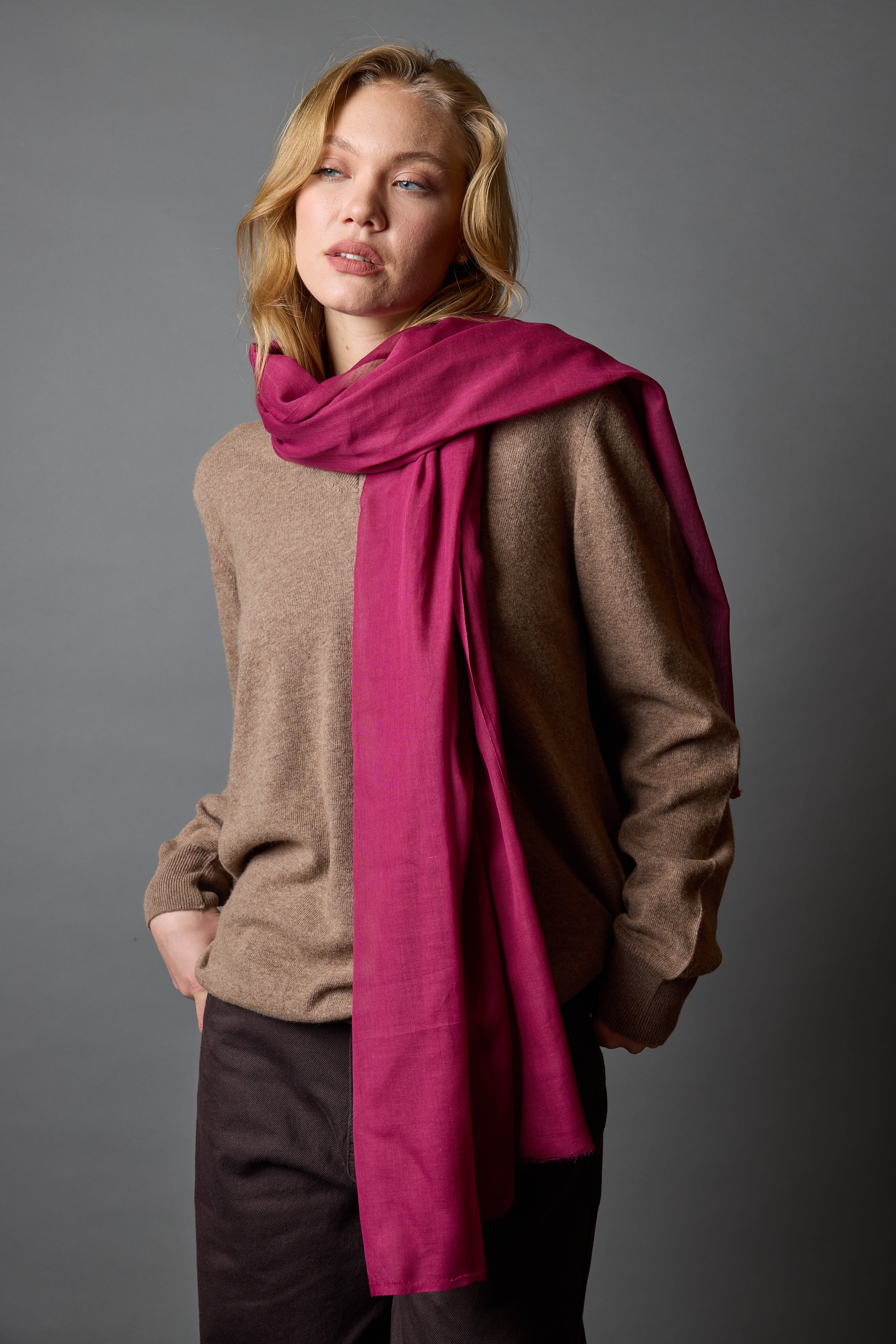 FRAMBOISE ORGANIK PAMUK HANDMADE SAL