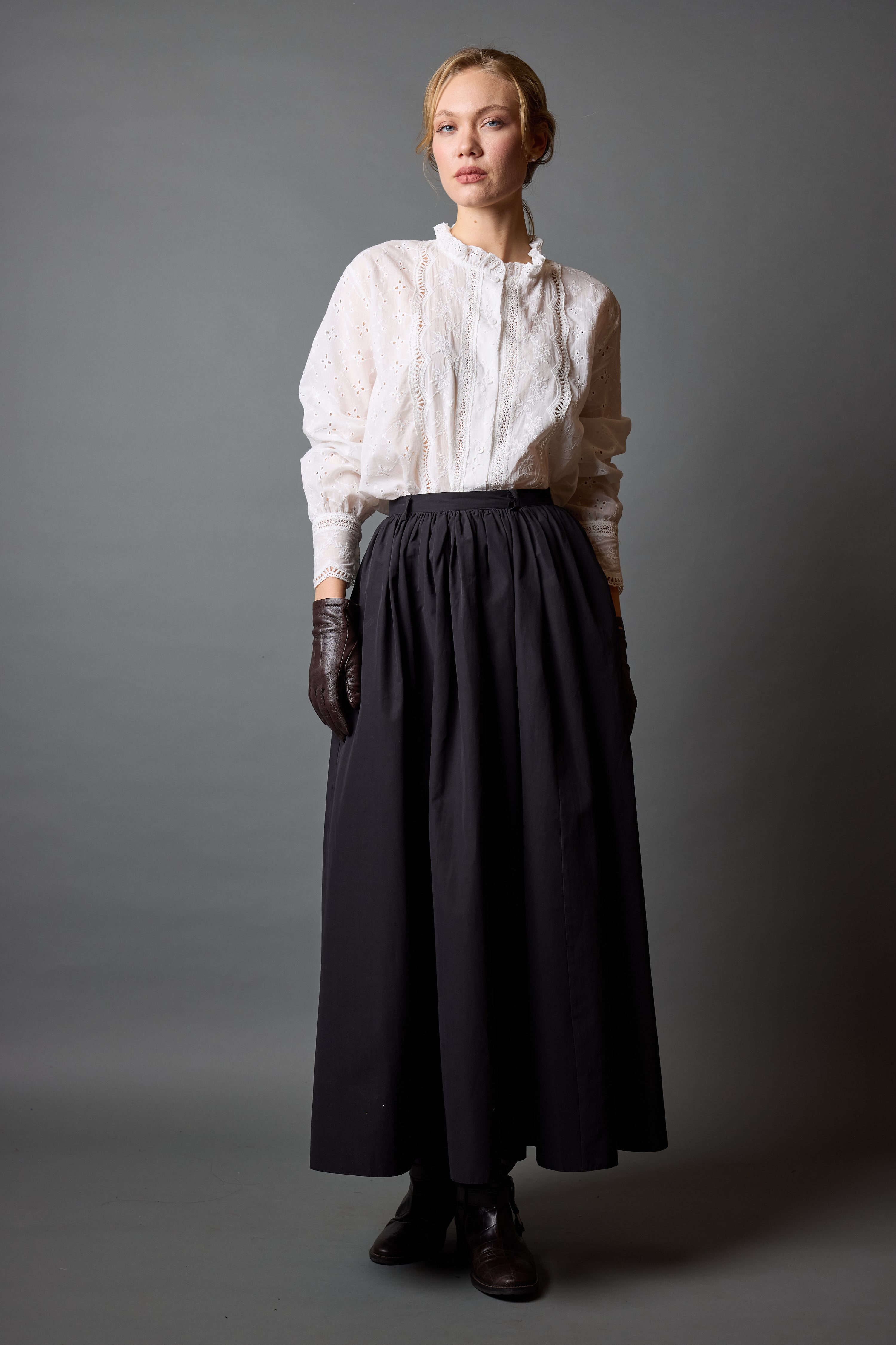 MIDI PARASUT SKIRT BLACK