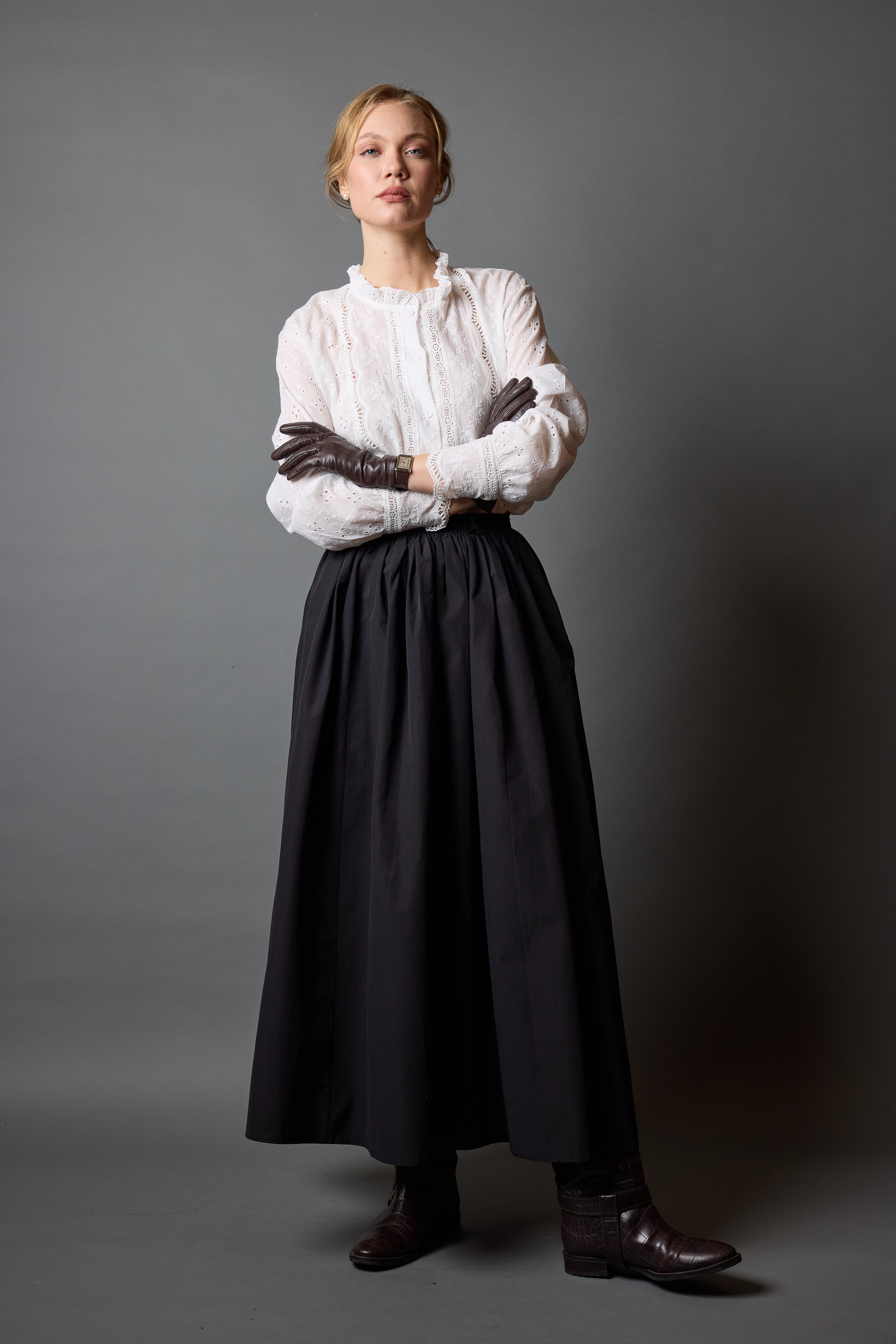 MIDI PARASUT SKIRT BLACK