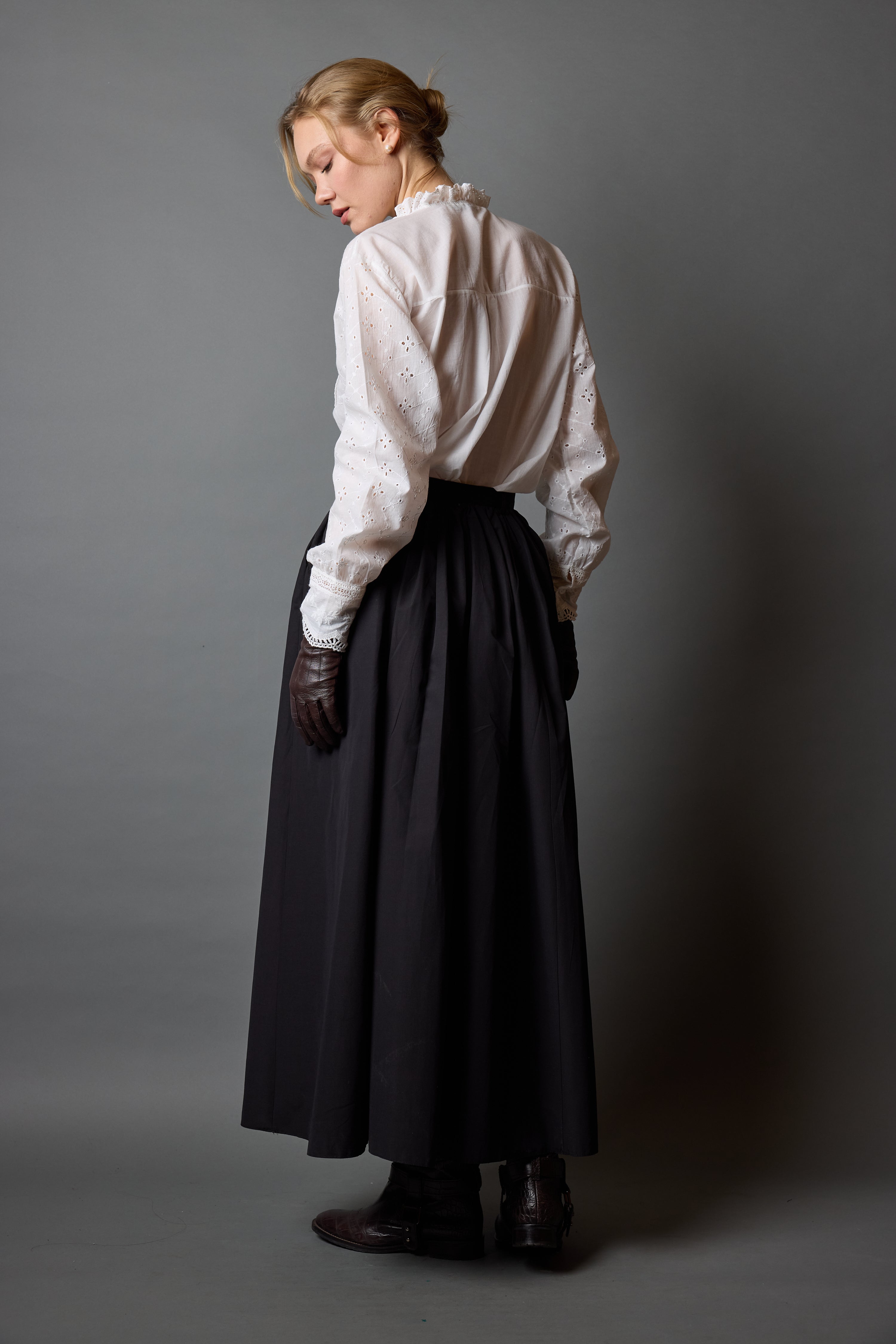 MIDI PARASUT SKIRT BLACK