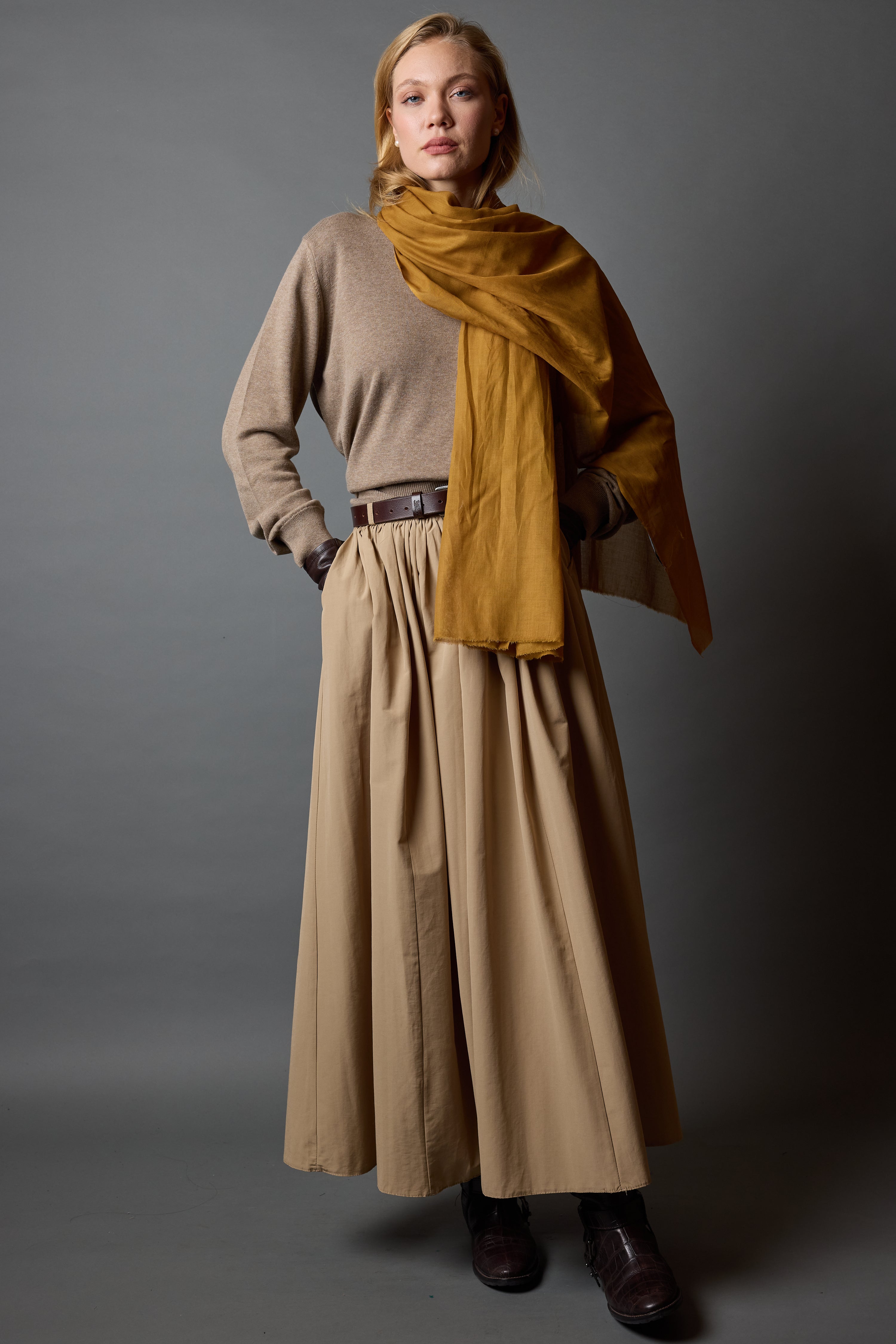 Honey Mustard Organic Cotton Handmade Shawl
