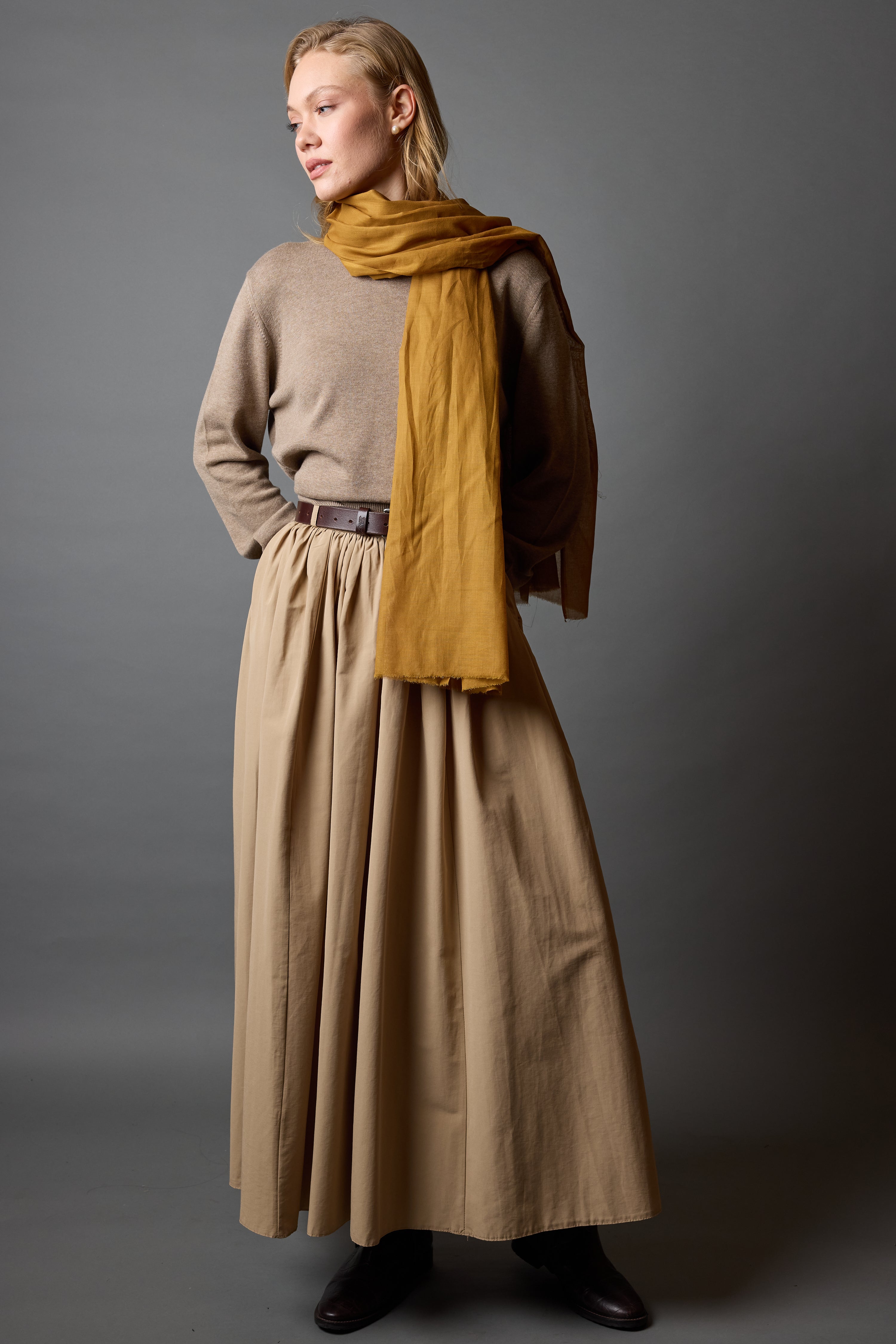 Honey Mustard Organic Cotton Handmade Shawl
