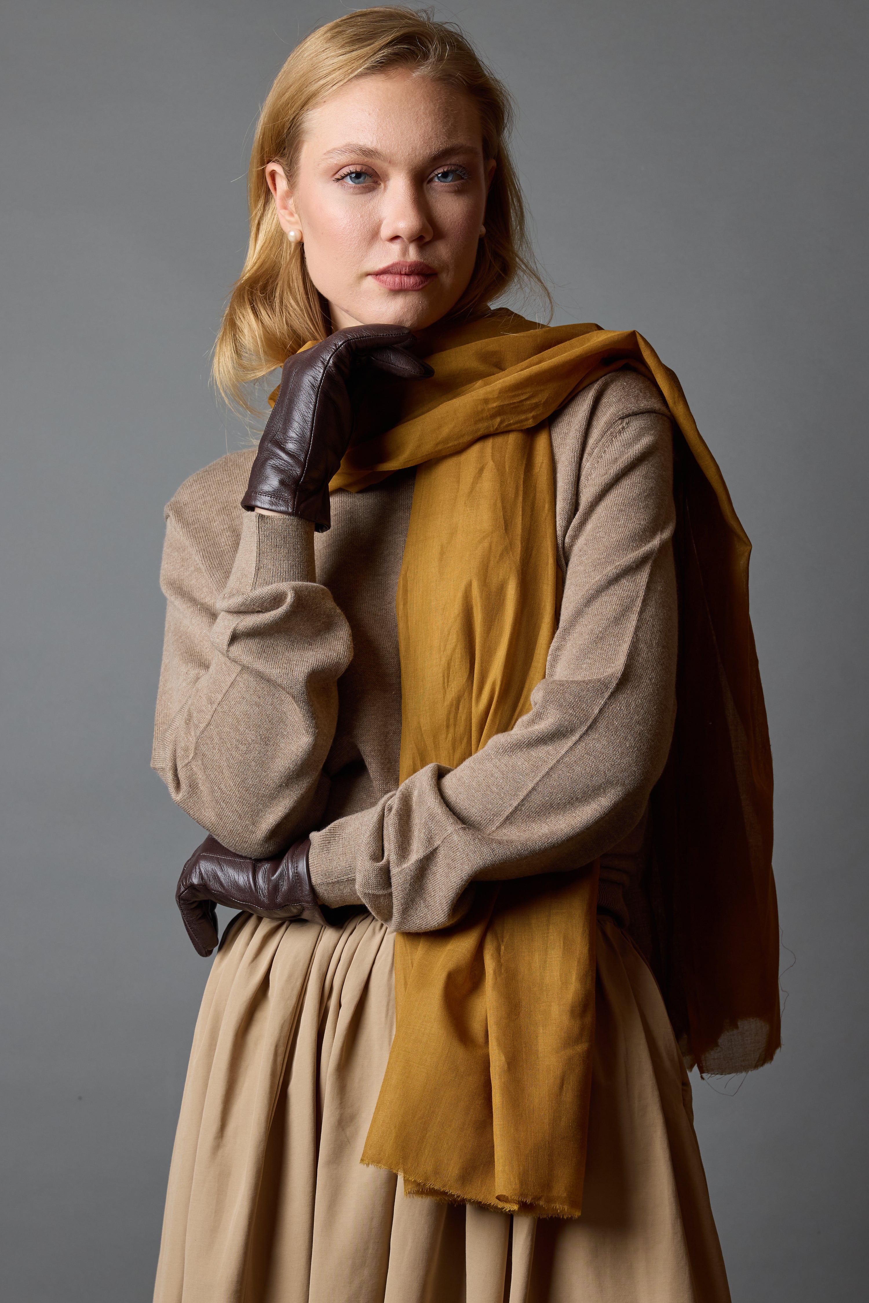 Honey Mustard Organic Cotton Handmade Shawl