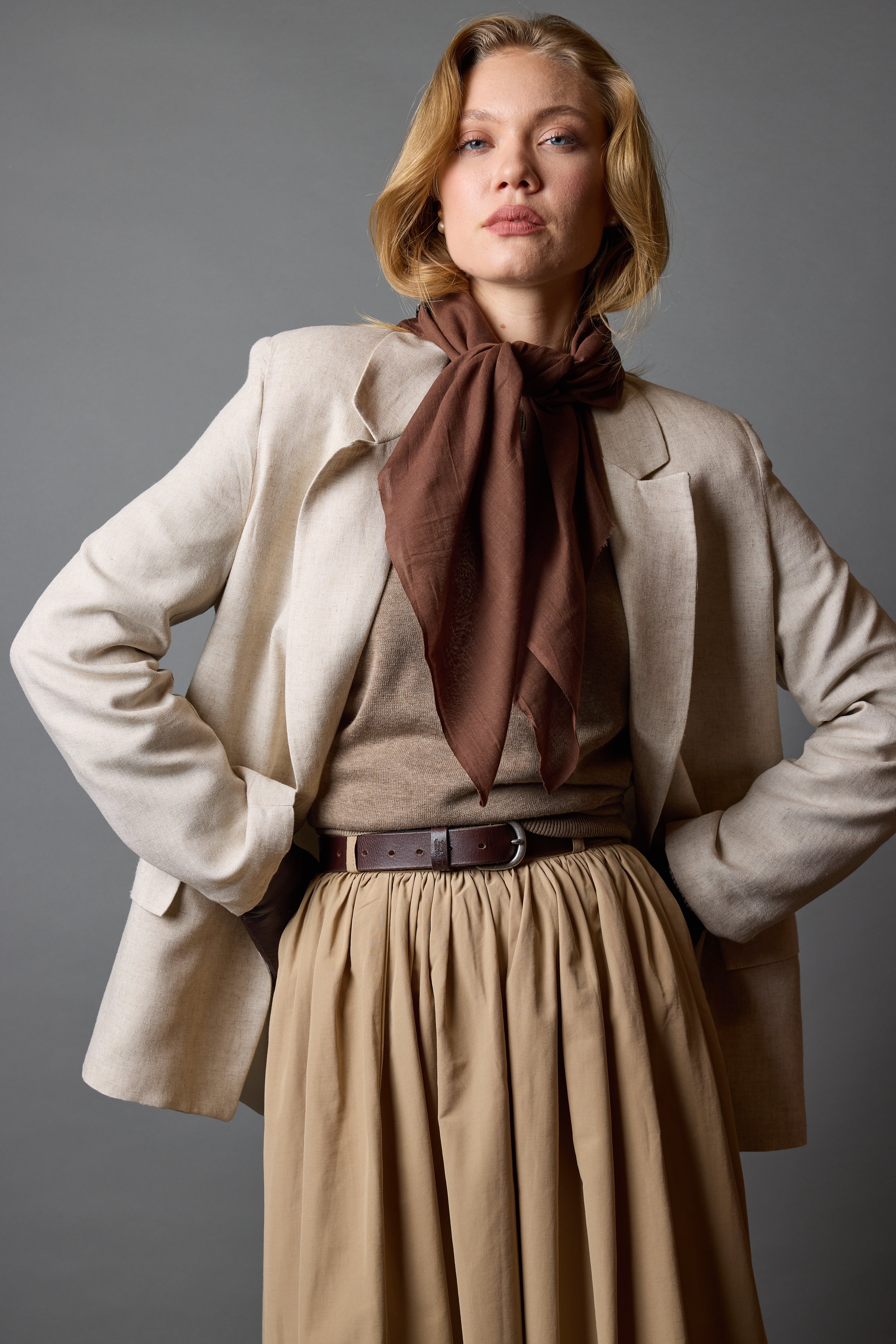 DARK AUTUMN ORGANİK PAMUK HANDMADE KARE FULAR