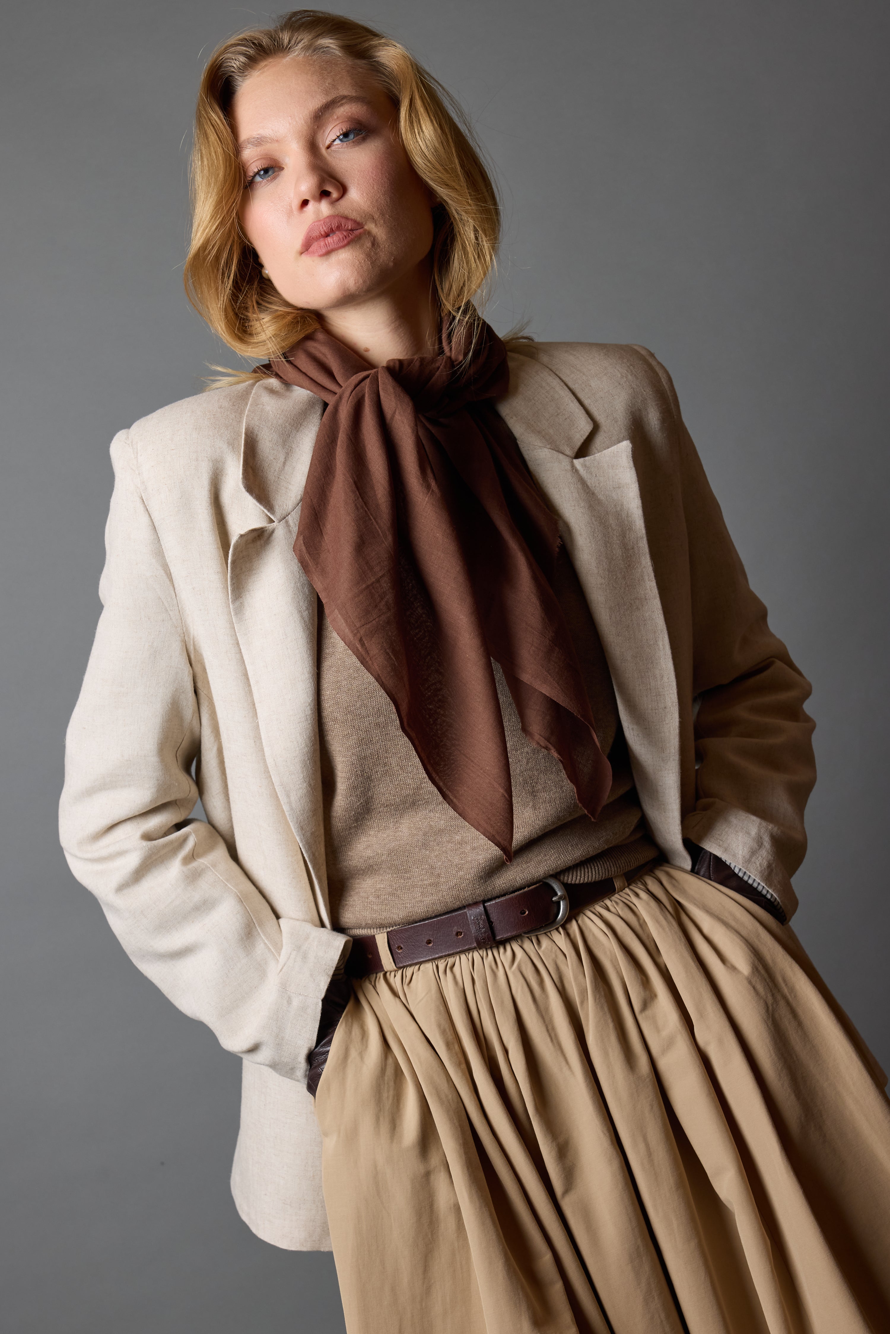 DARK AUTUMN ORGANİK PAMUK HANDMADE KARE FULAR