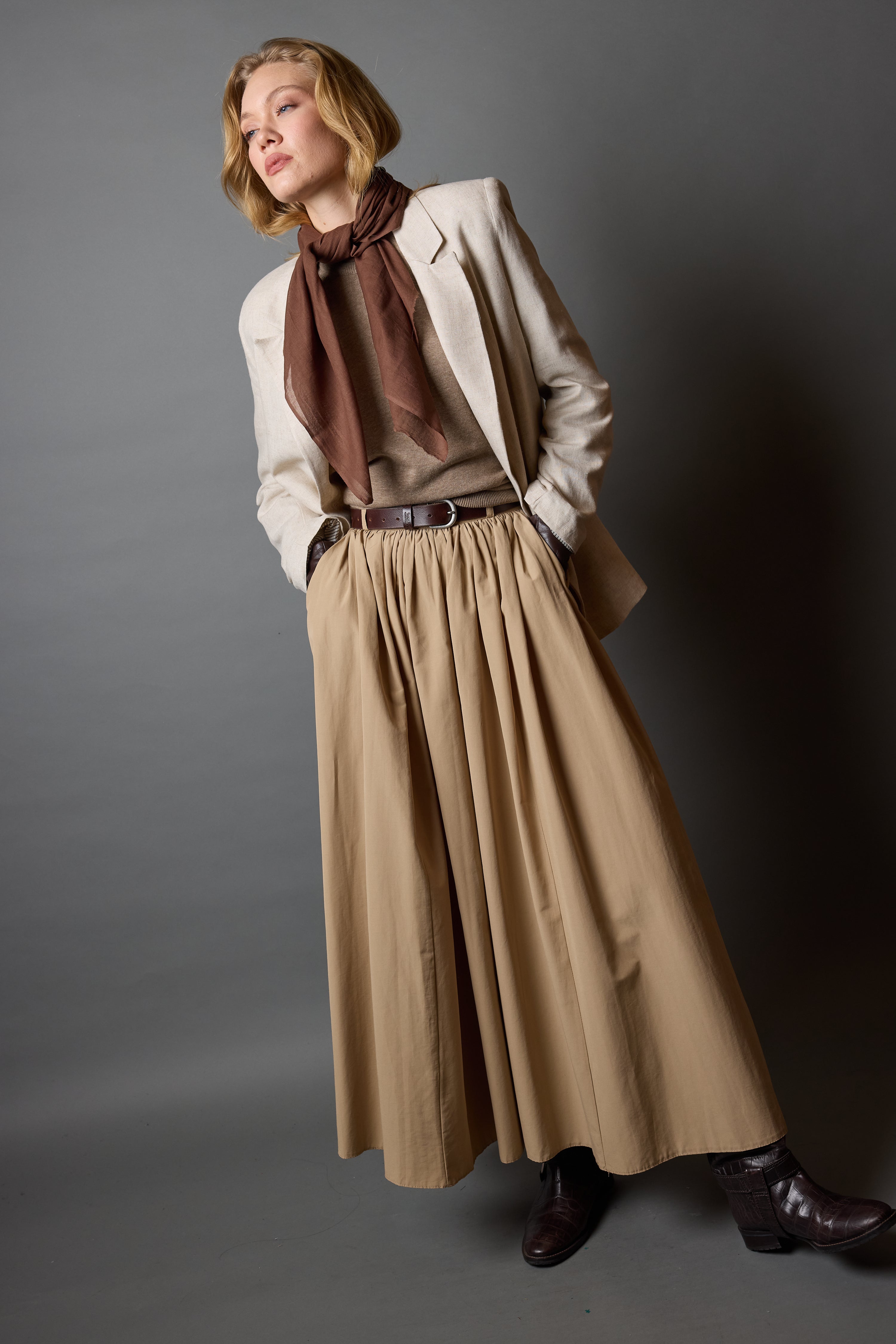 DARK AUTUMN ORGANİK PAMUK HANDMADE KARE FULAR