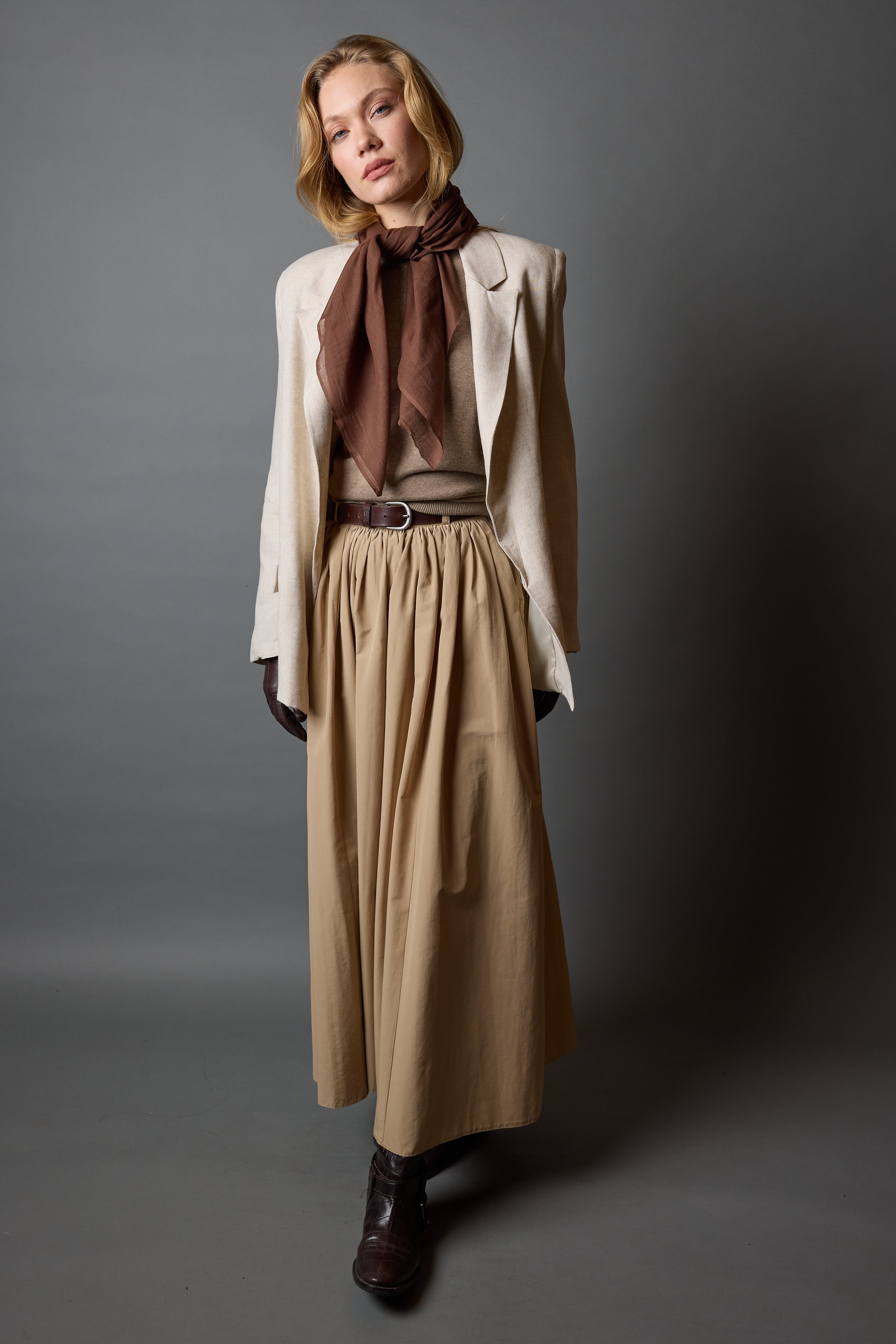 DARK AUTUMN ORGANİK PAMUK HANDMADE KARE FULAR