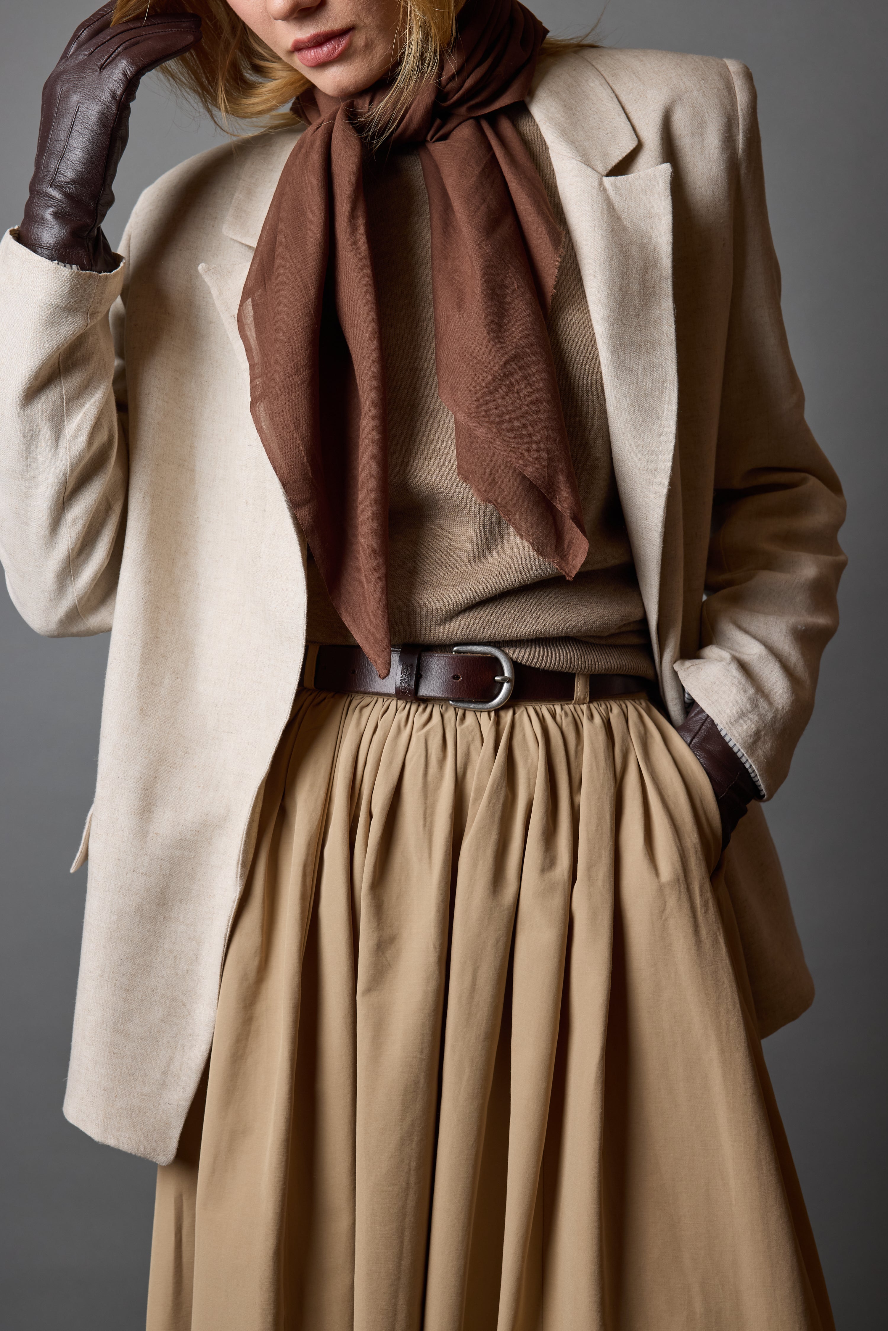 DARK AUTUMN ORGANİK PAMUK HANDMADE KARE FULAR