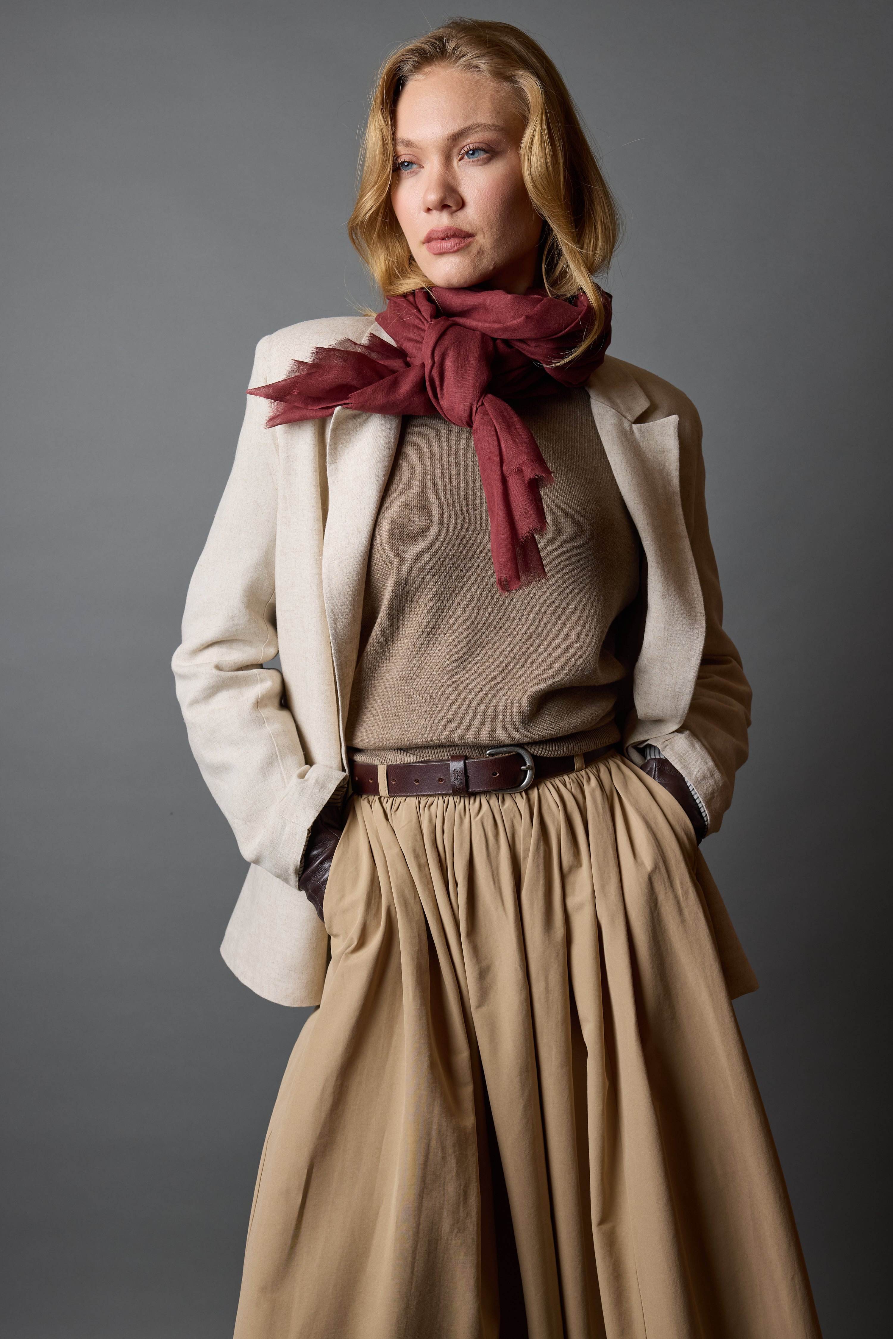 Terracotta Organik Pamuk Handmade Şal