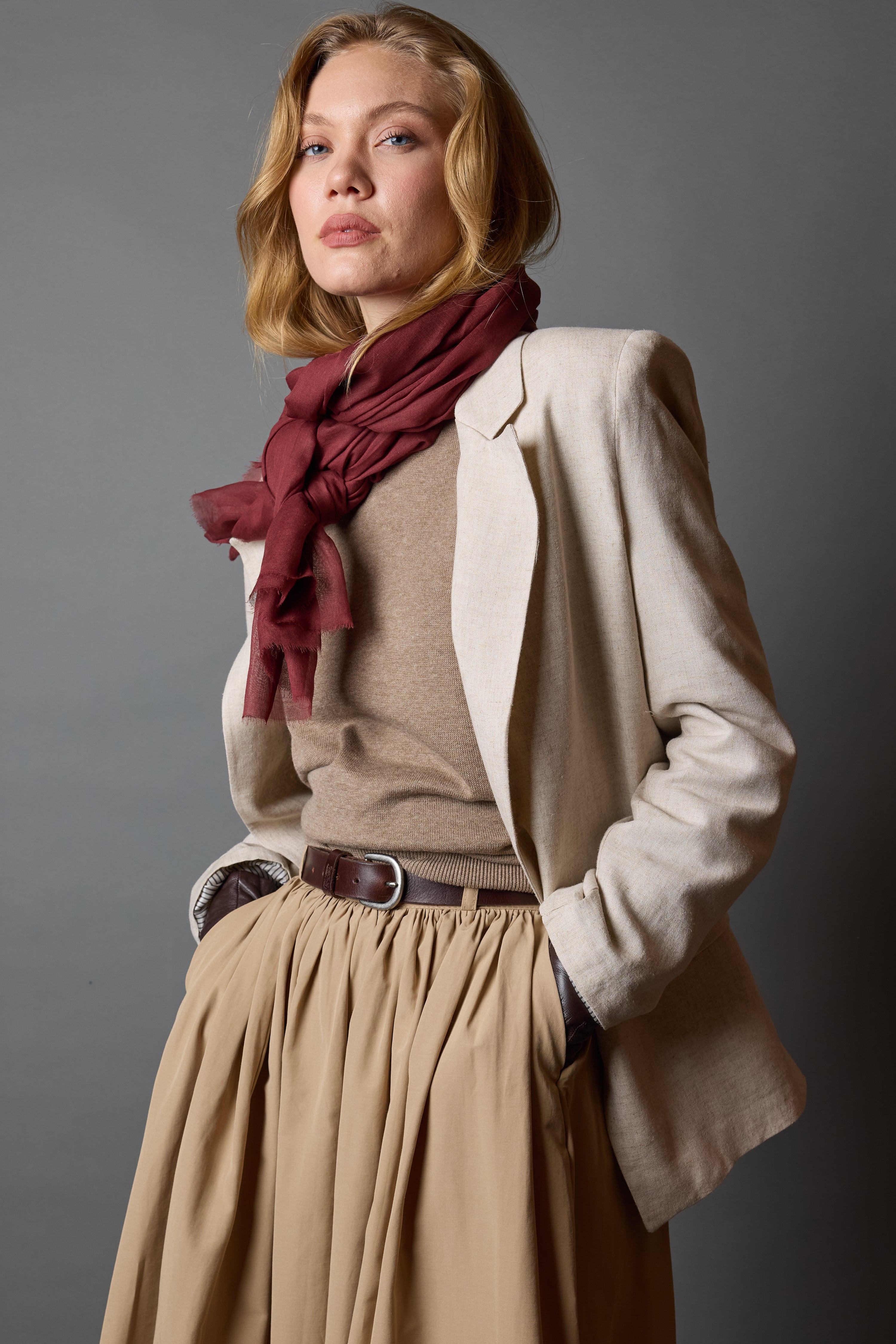 Terracotta Organik Pamuk Handmade Şal