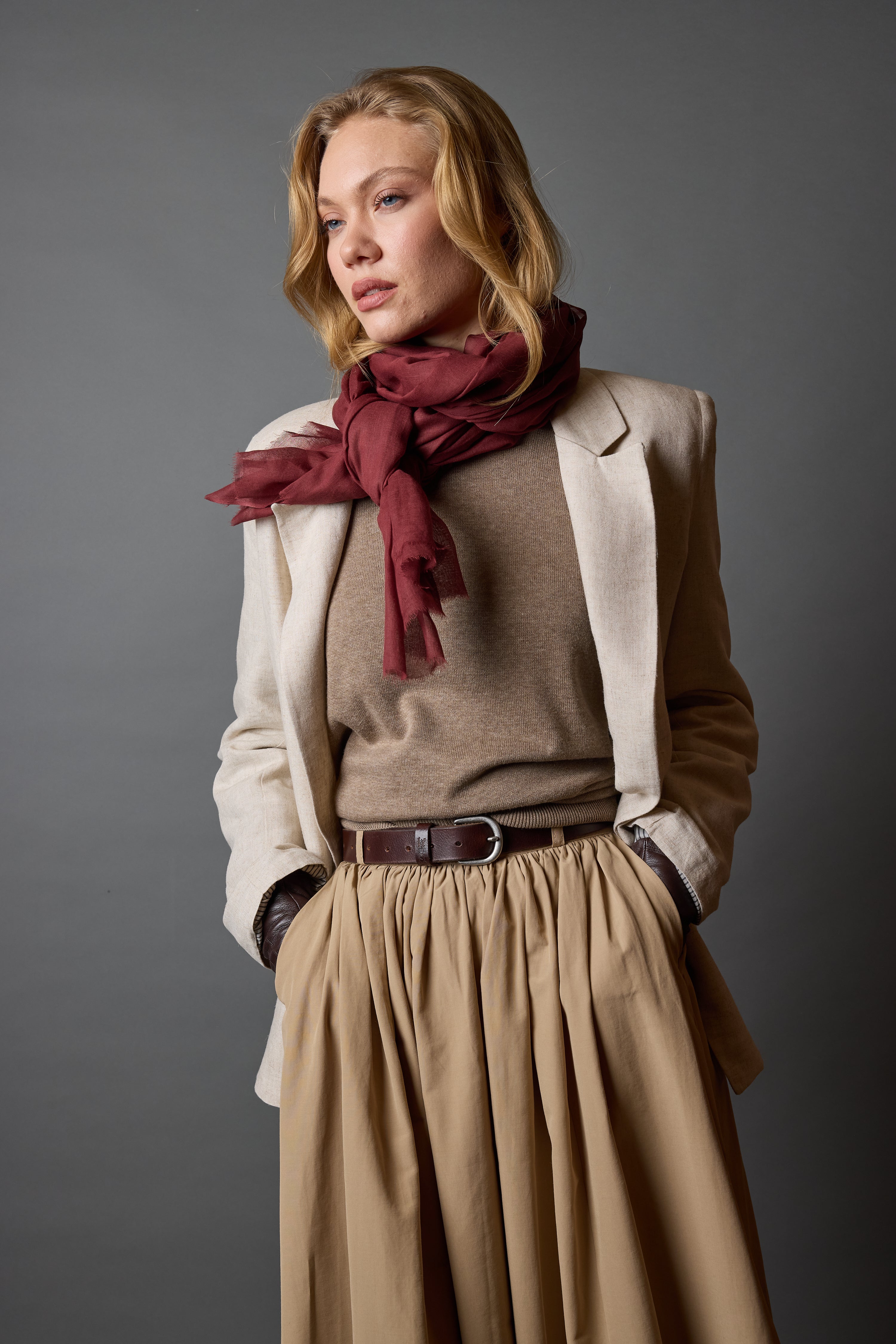 TERRACOTTA ORGANIK PAMUK HANDMADE SAL