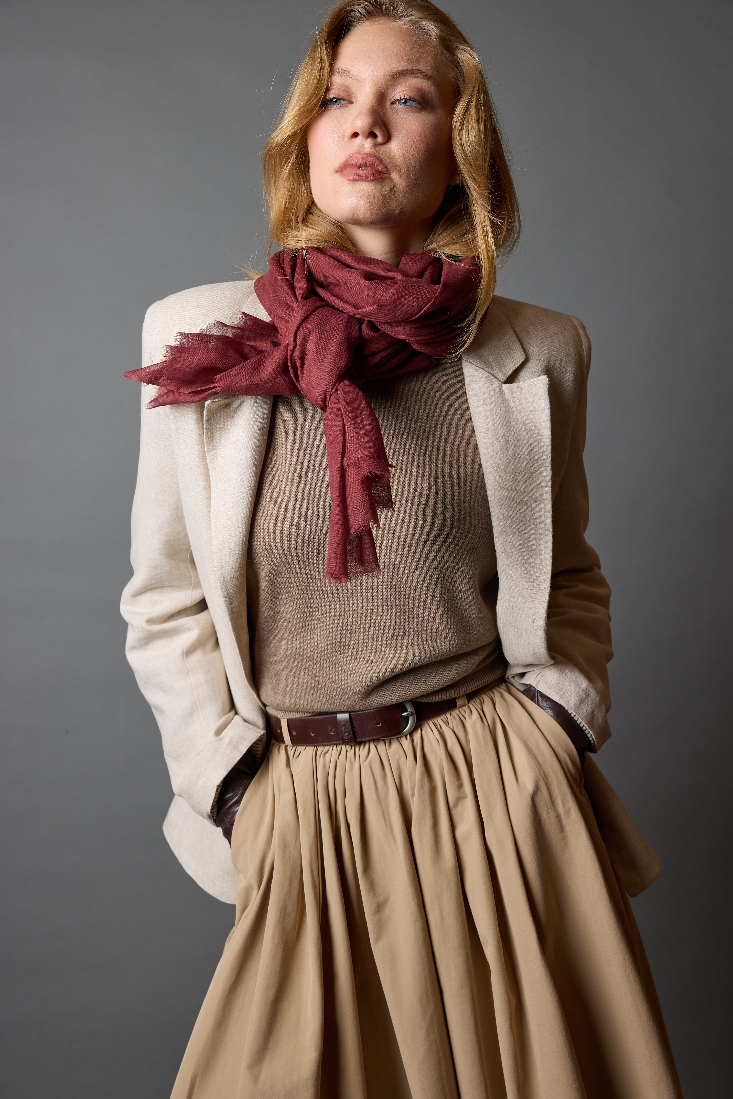 TERRACOTTA ORGANIK PAMUK HANDMADE SAL