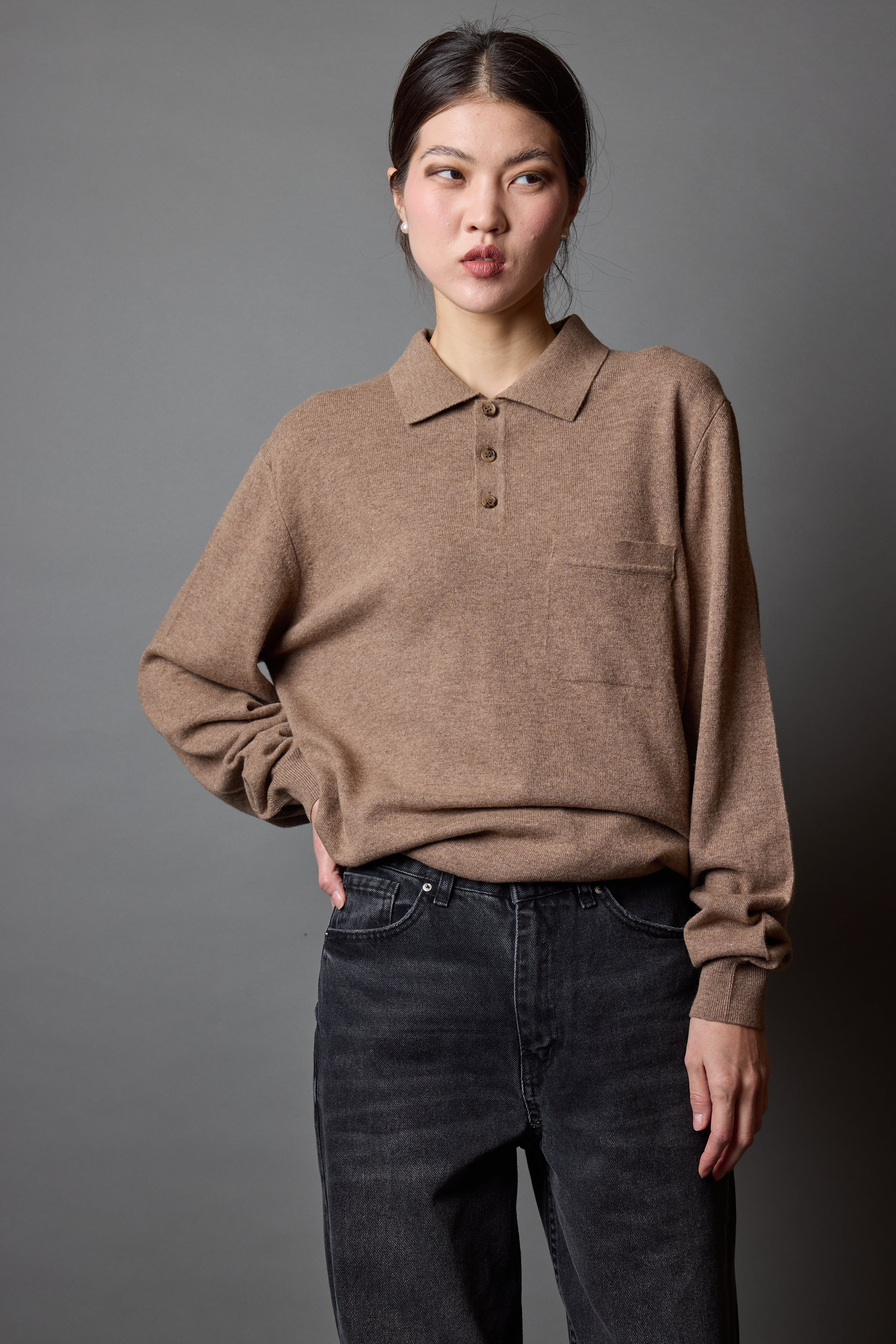 YUN POLO YAKA UNISEX KAZAK VIZON