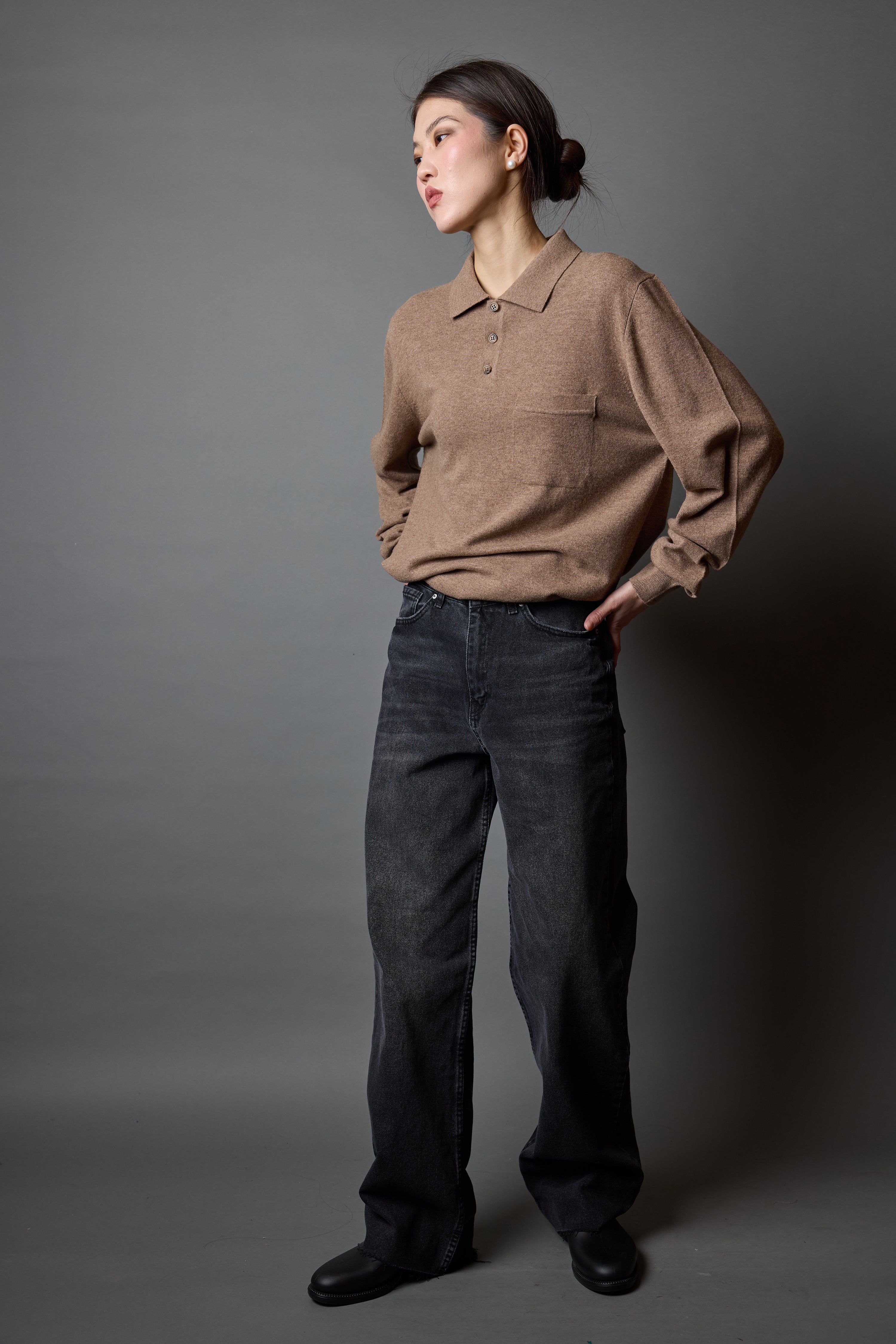 YUN POLO YAKA UNISEX KAZAK VIZON