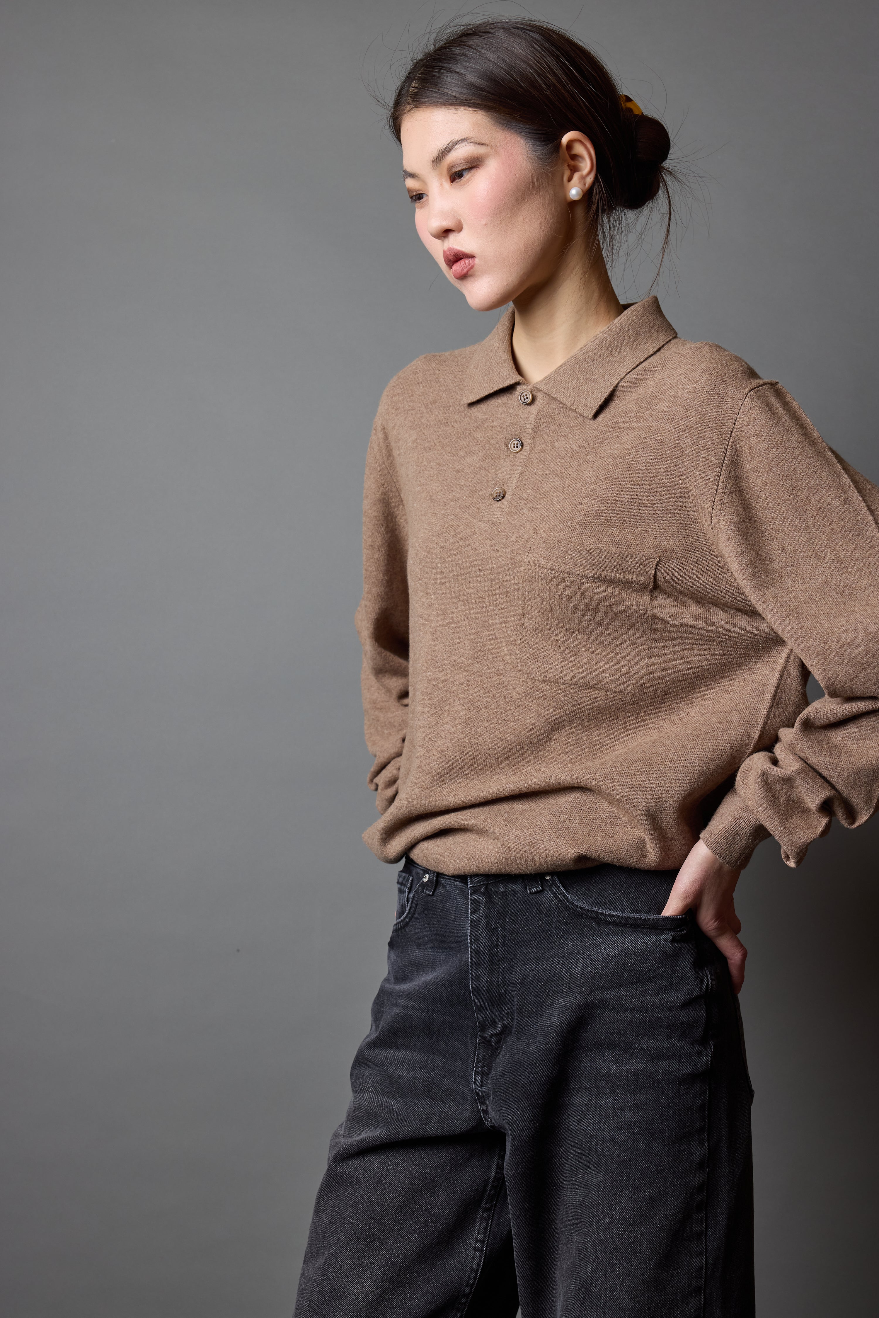 YUN POLO YAKA UNISEX KAZAK VIZON