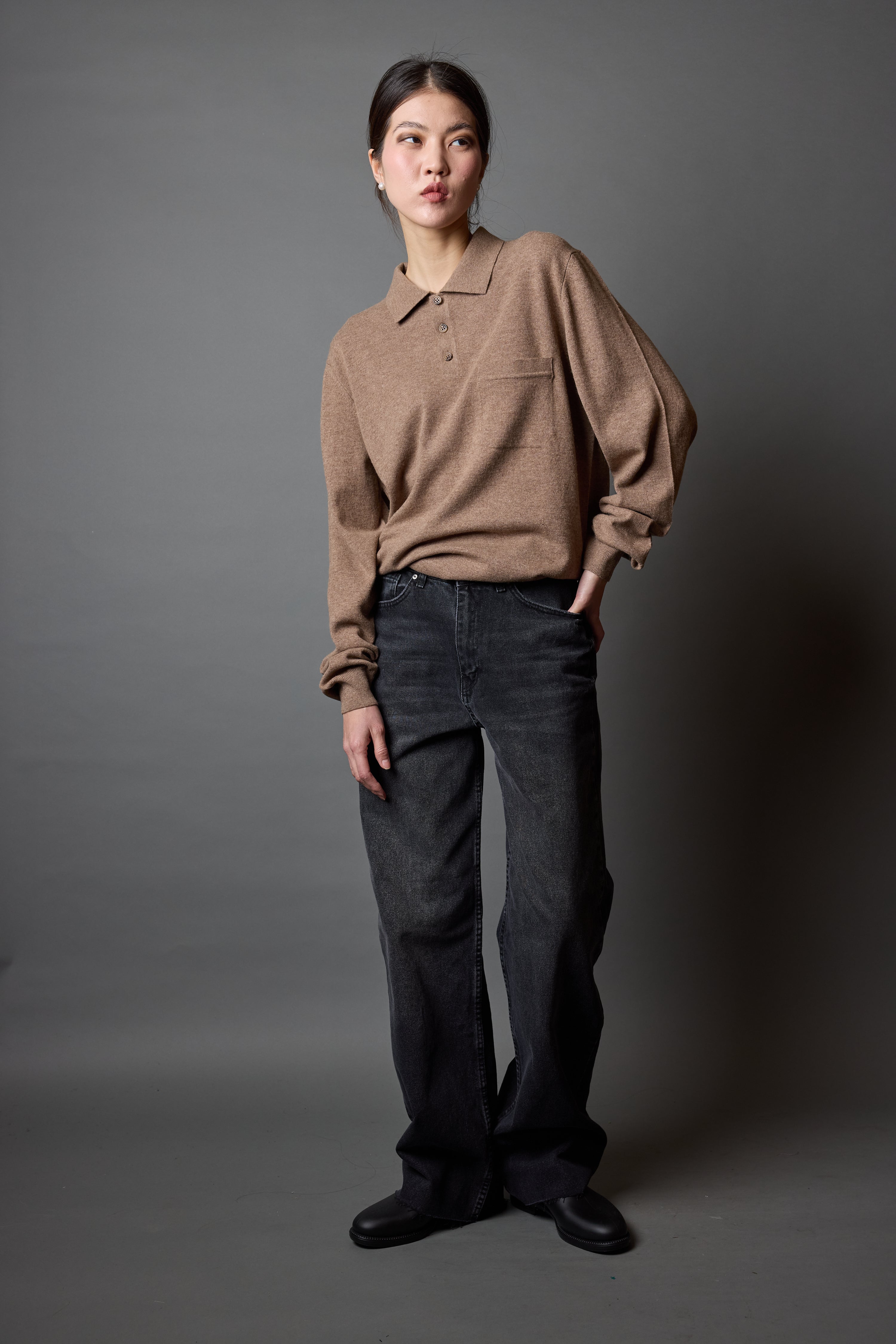 YUN POLO YAKA UNISEX KAZAK VIZON