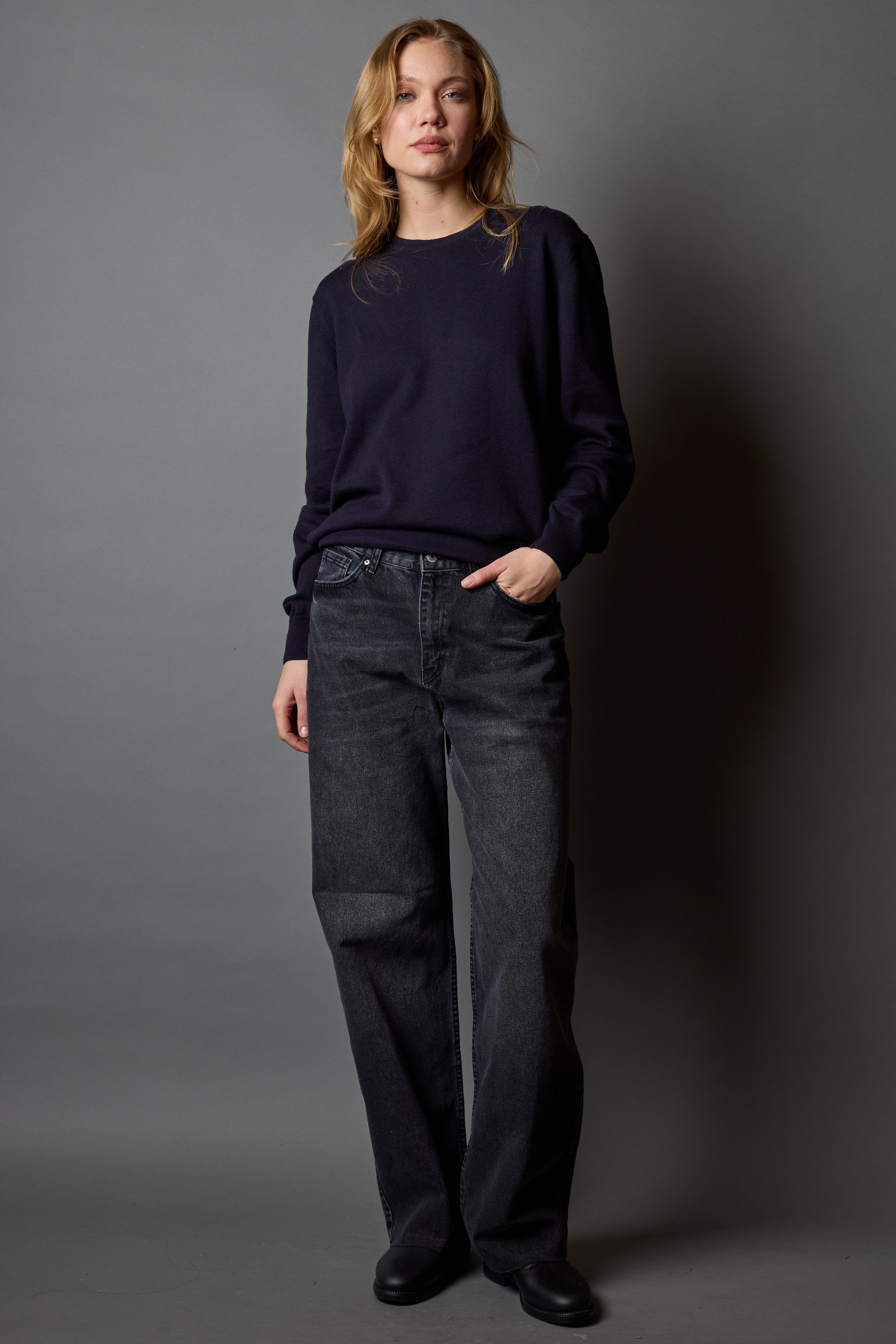 STRAIGHT FIT YUKSEK BEL BORU PACA FUME