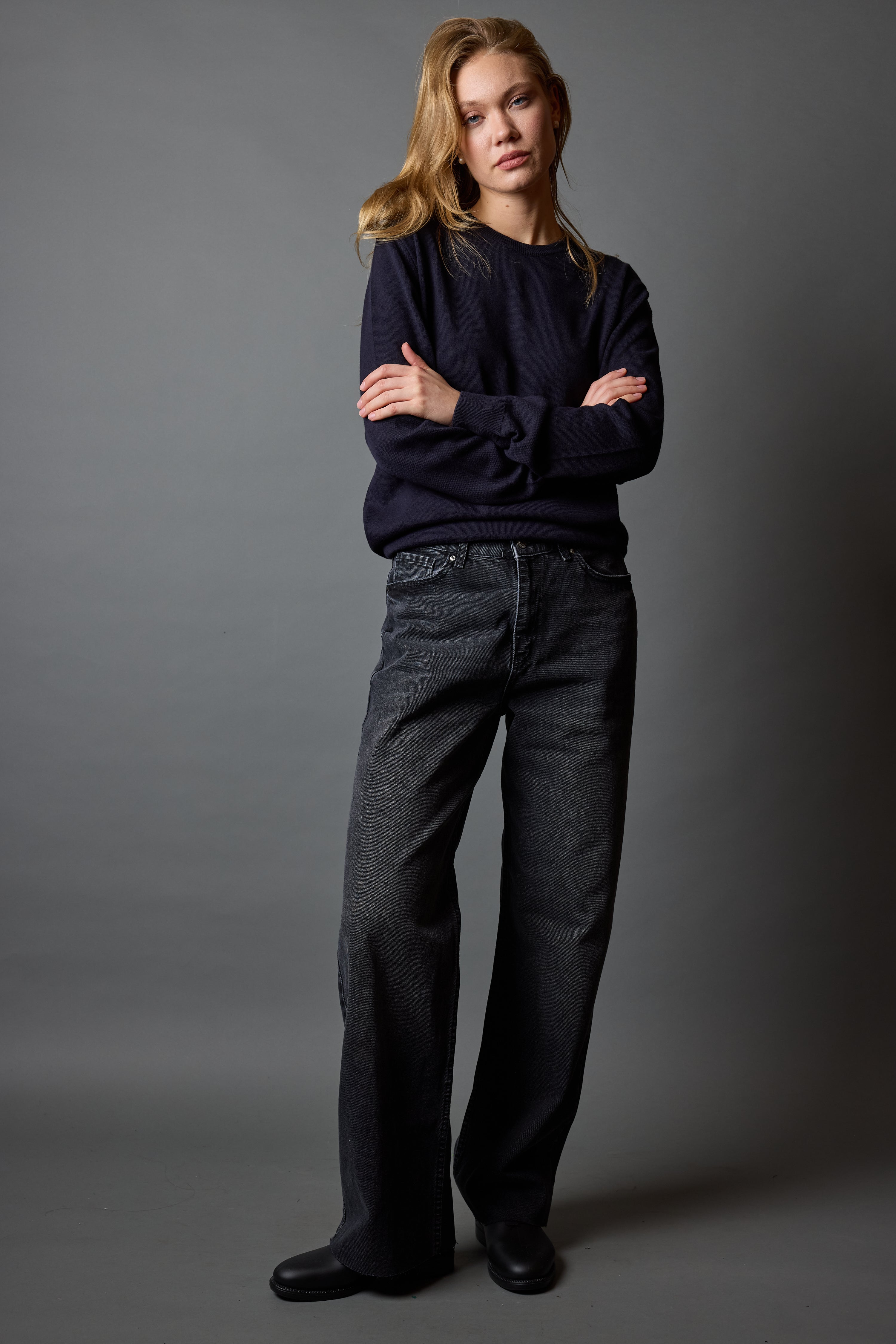 STRAIGHT FIT YUKSEK BEL BORU PACA FUME